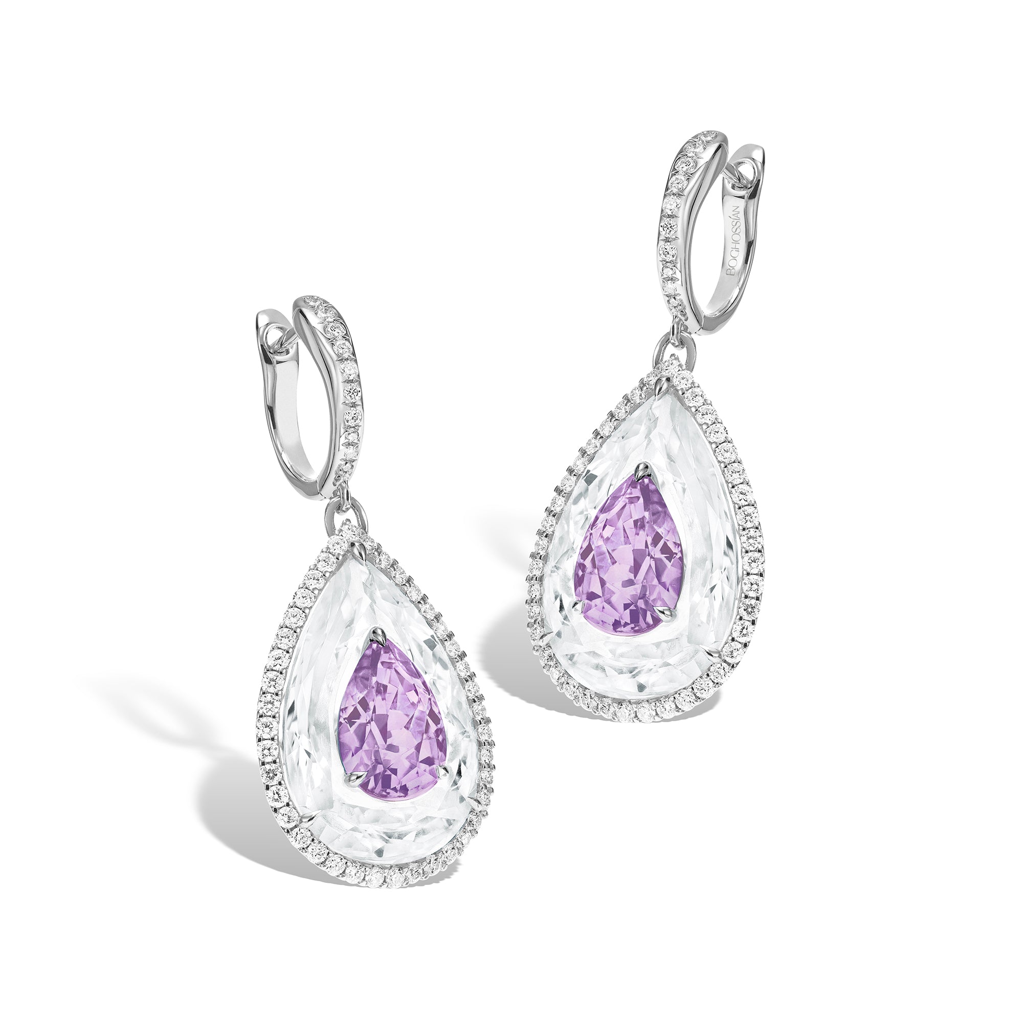 Shine - Amethyst and Rock Crystal Small Earrings