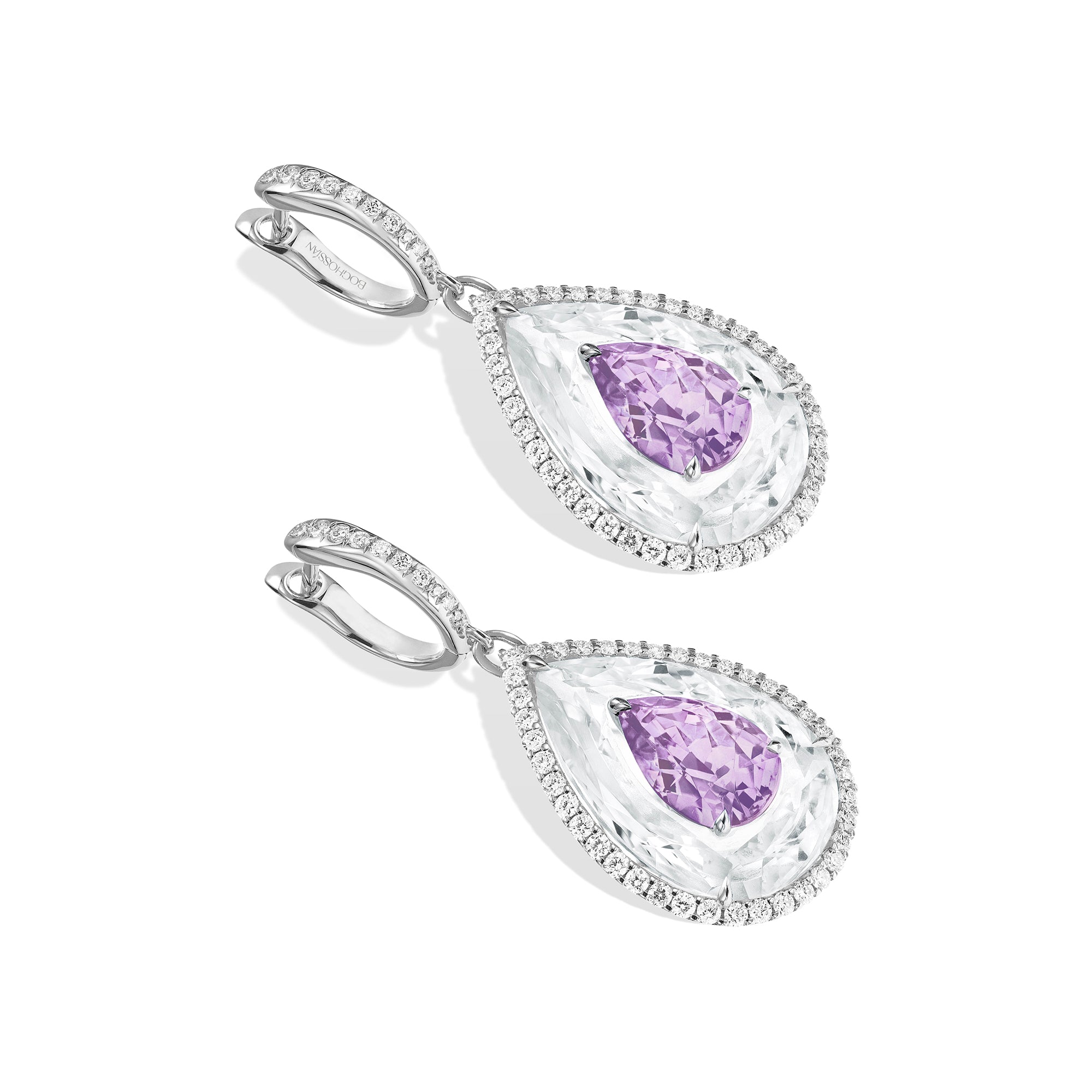 Shine - Amethyst and Rock Crystal Small Earrings