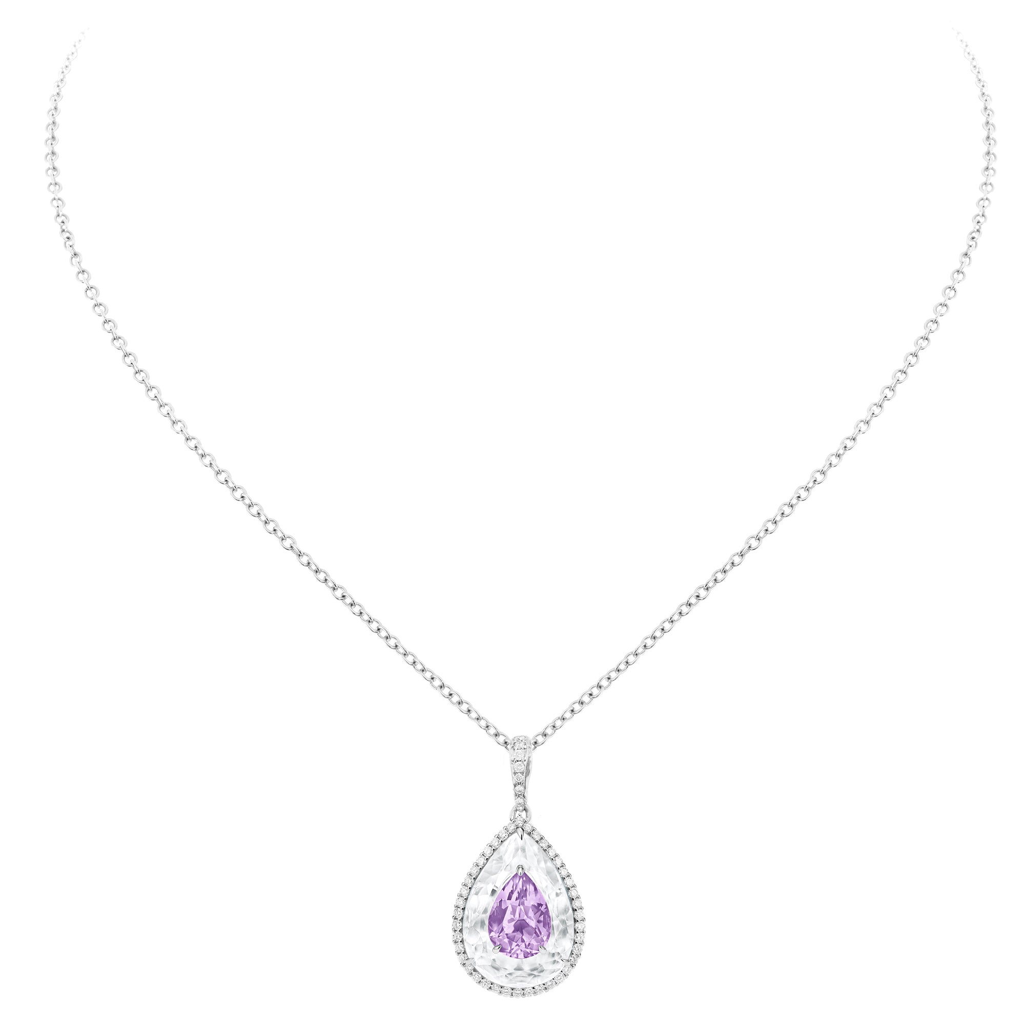 Shine - Amethyst and Rock Crystal Pendant