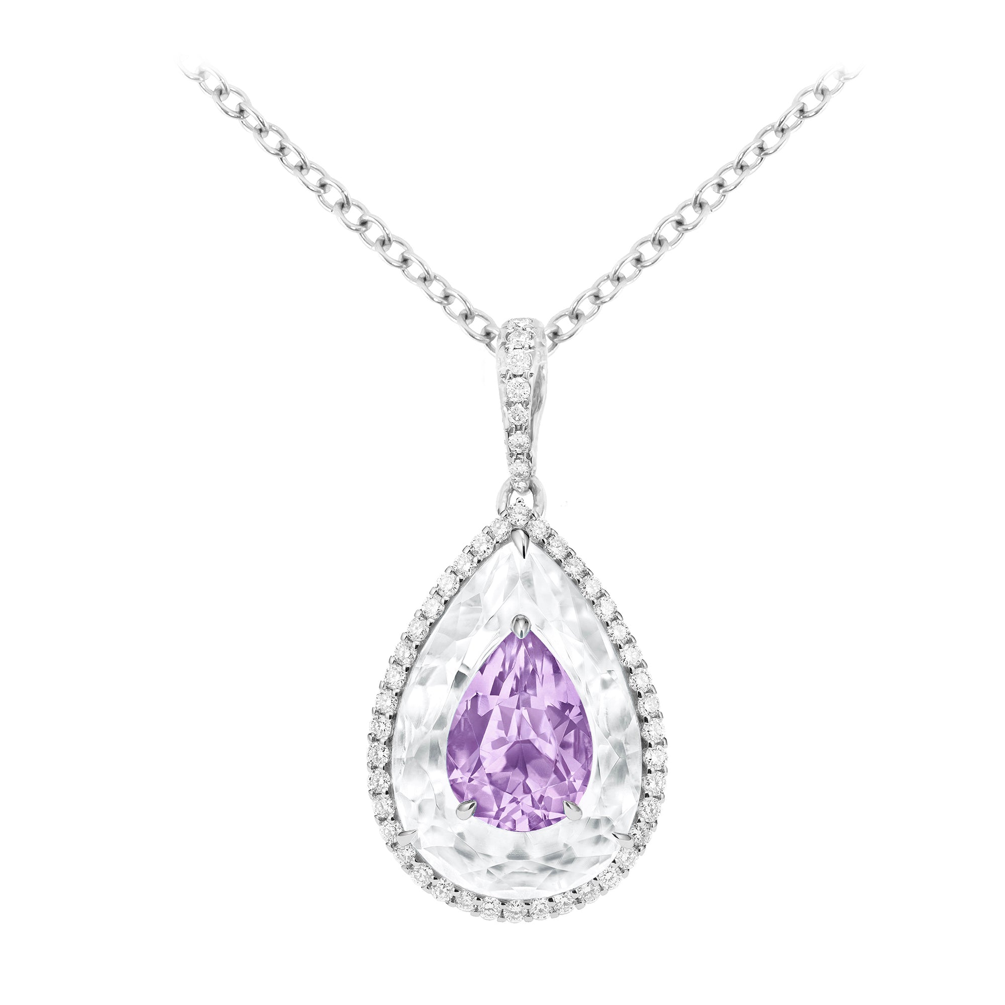 Shine - Amethyst and Rock Crystal Pendant