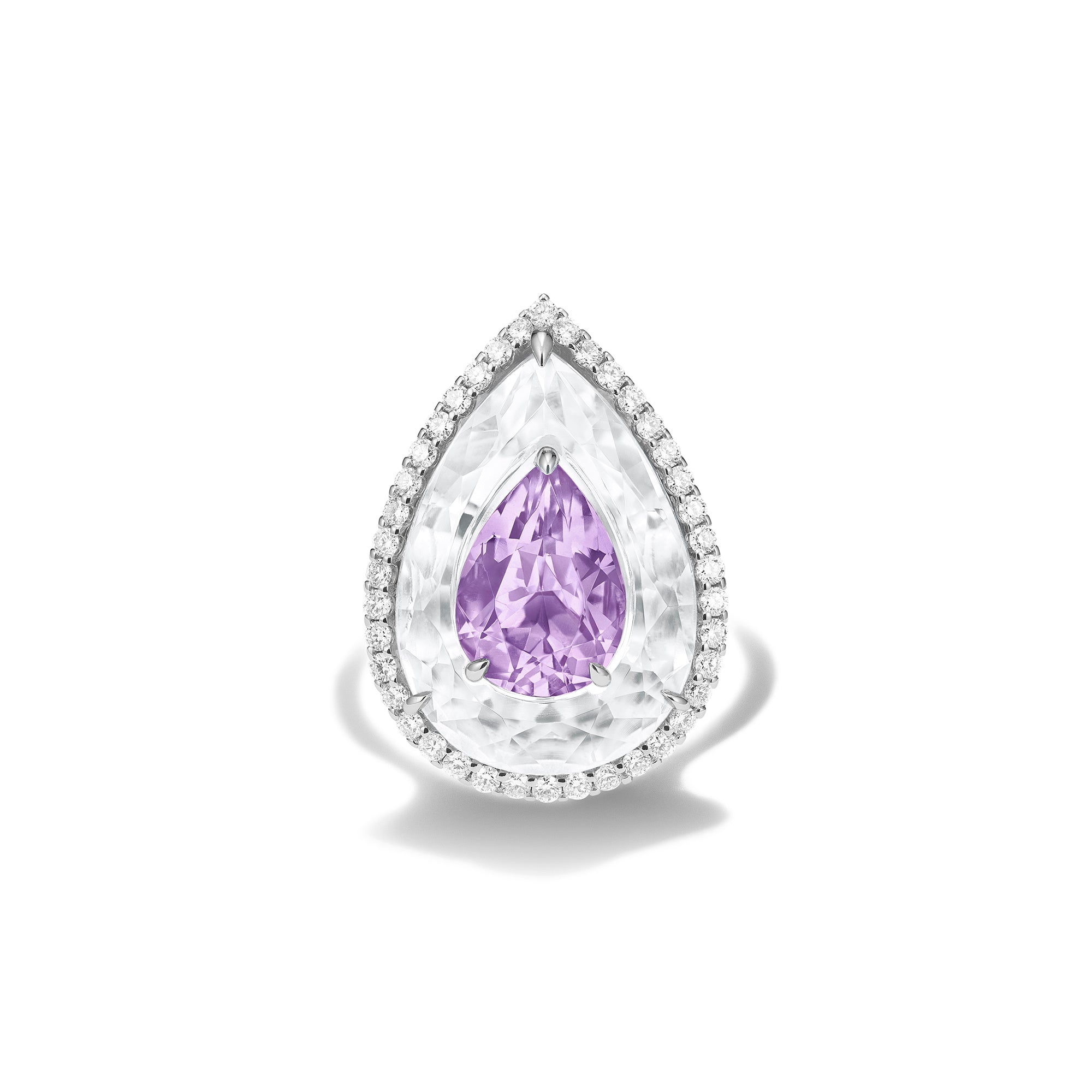 Shine - Amethyst and Rock Crystal Ring