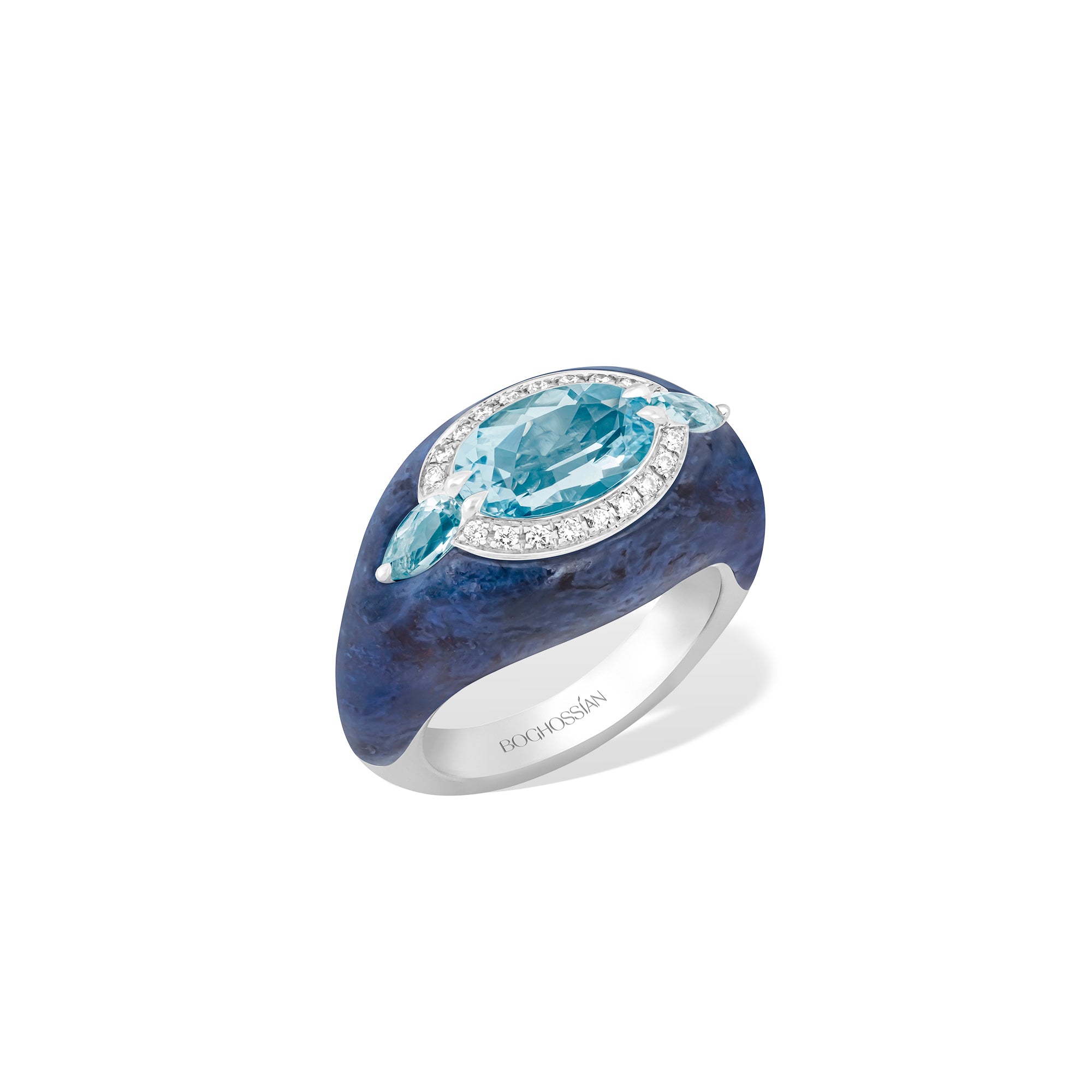 Reveal - Aquamarine and Dumortierite Ring