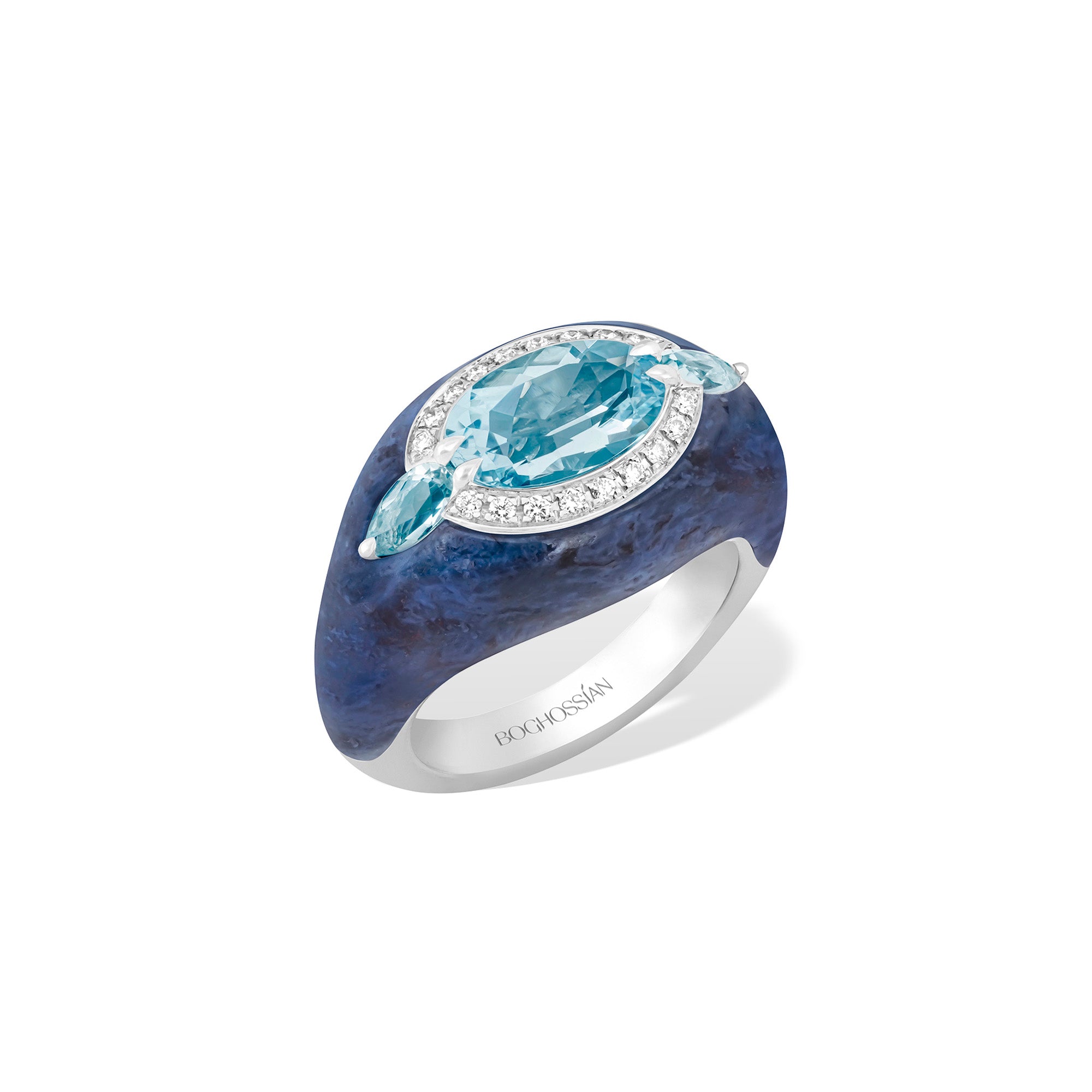 Reveal - Aquamarine and Dumortierite Ring