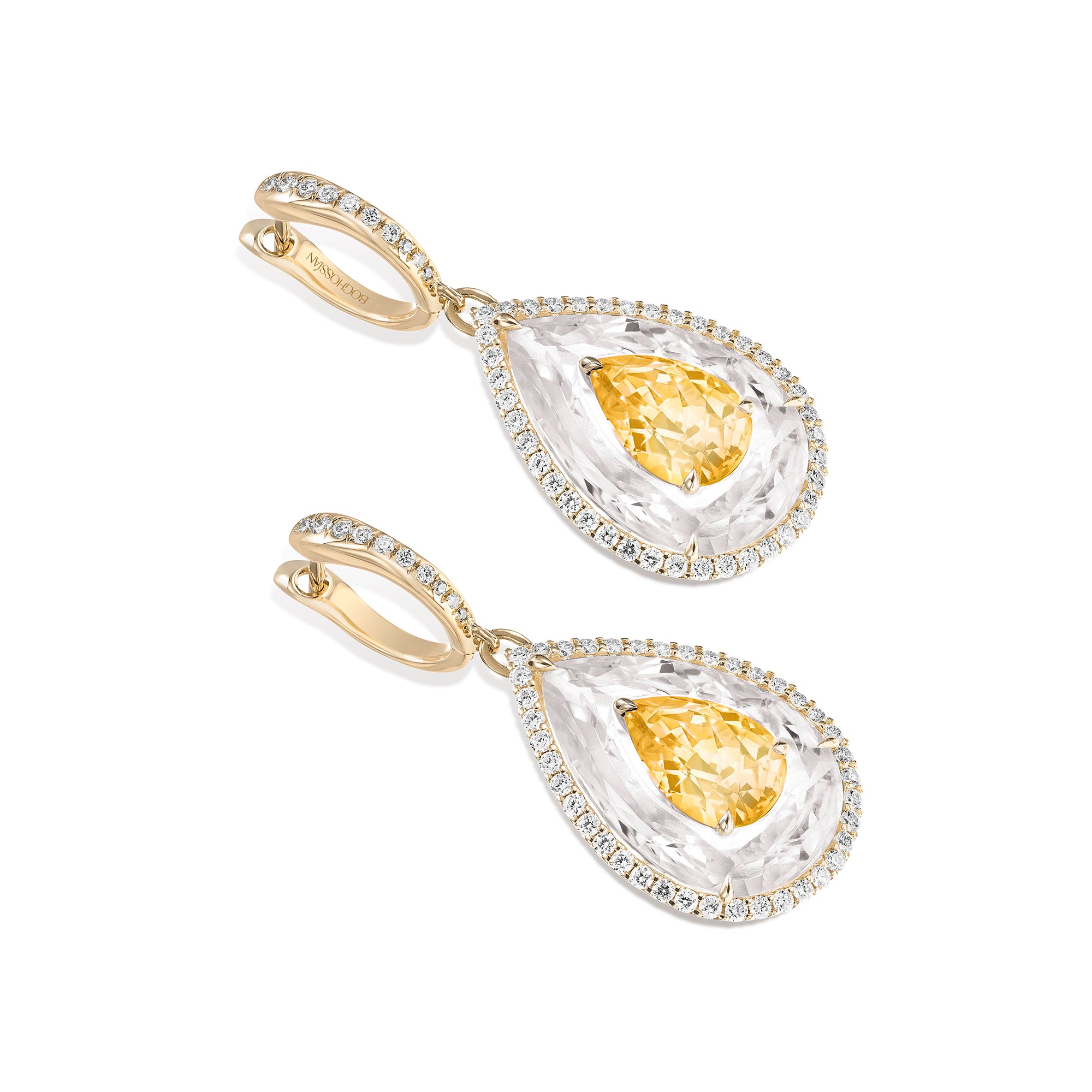 Shine - Citrine and Rock Crystal Small Earrings