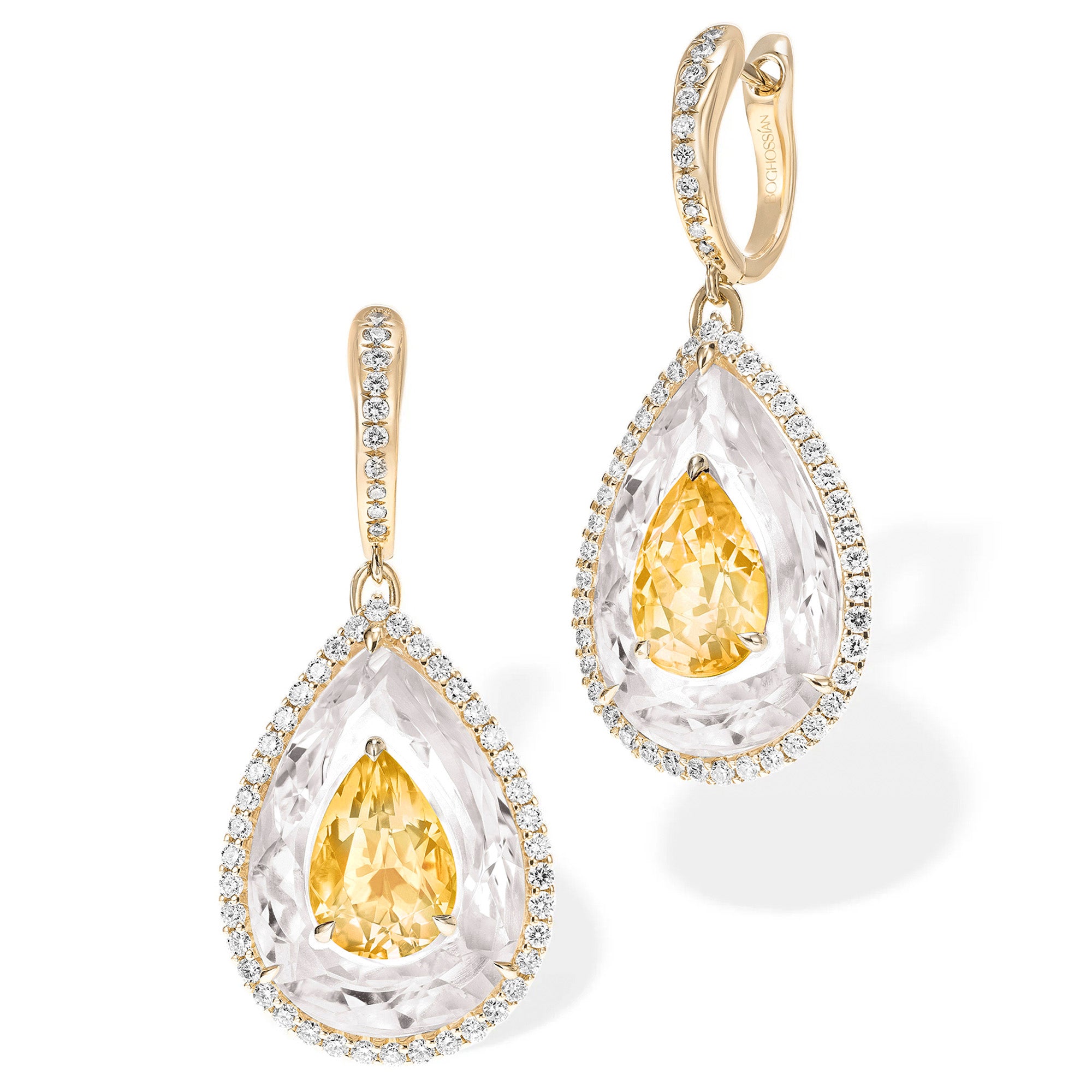 Shine - Citrine and Rock Crystal Small Earrings
