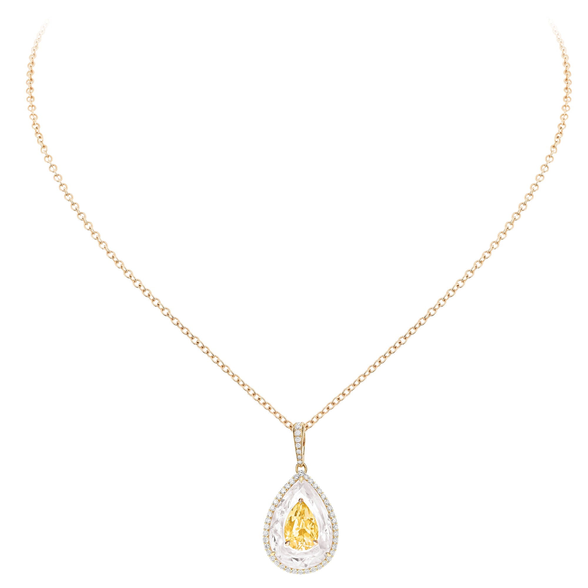 Shine - Citrine and Rock Crystal Pendant