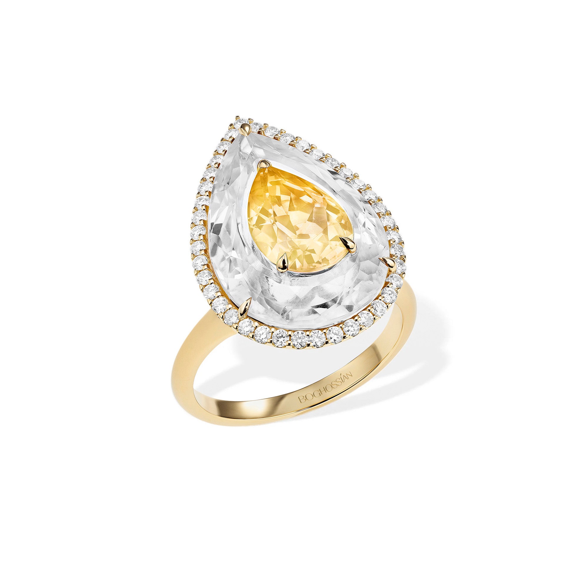 Shine - Citrine and Rock Crystal Ring