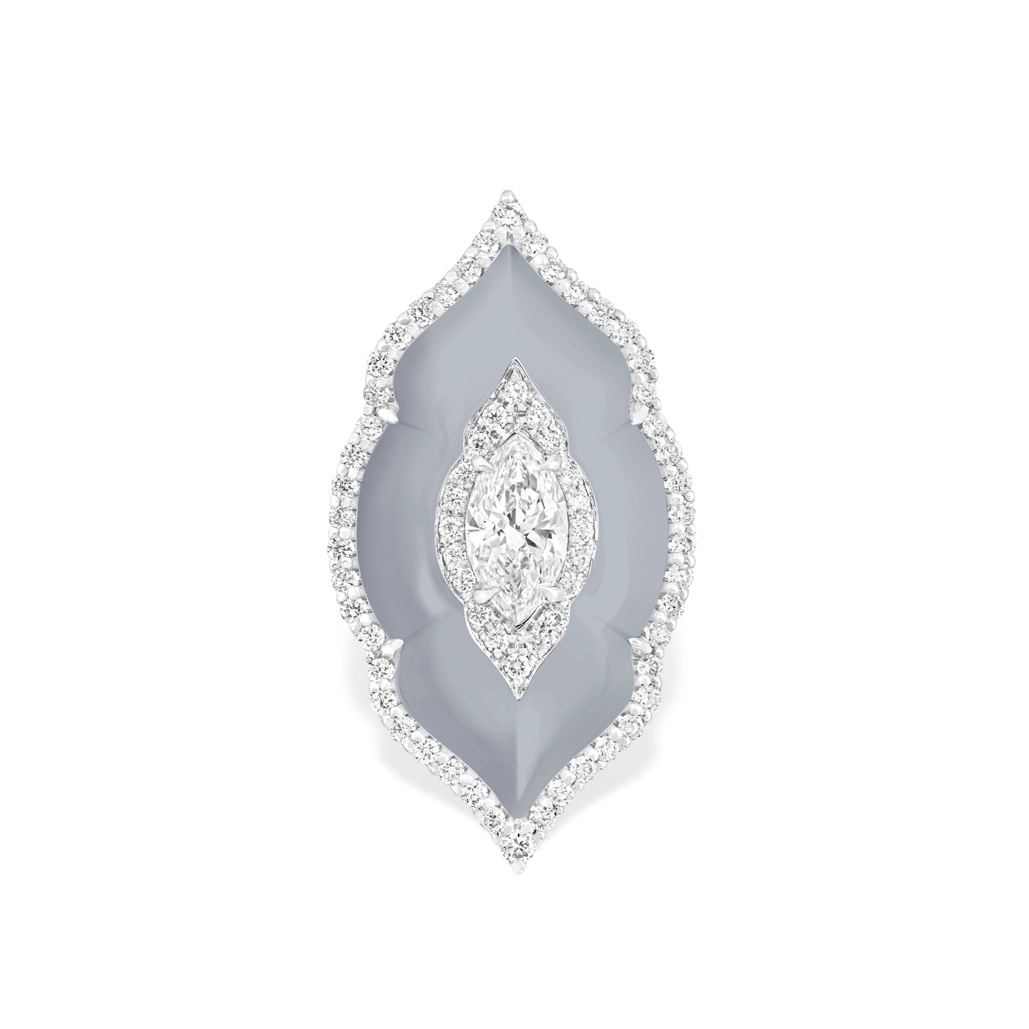 Arches - Diamond and Grey Agate Ring