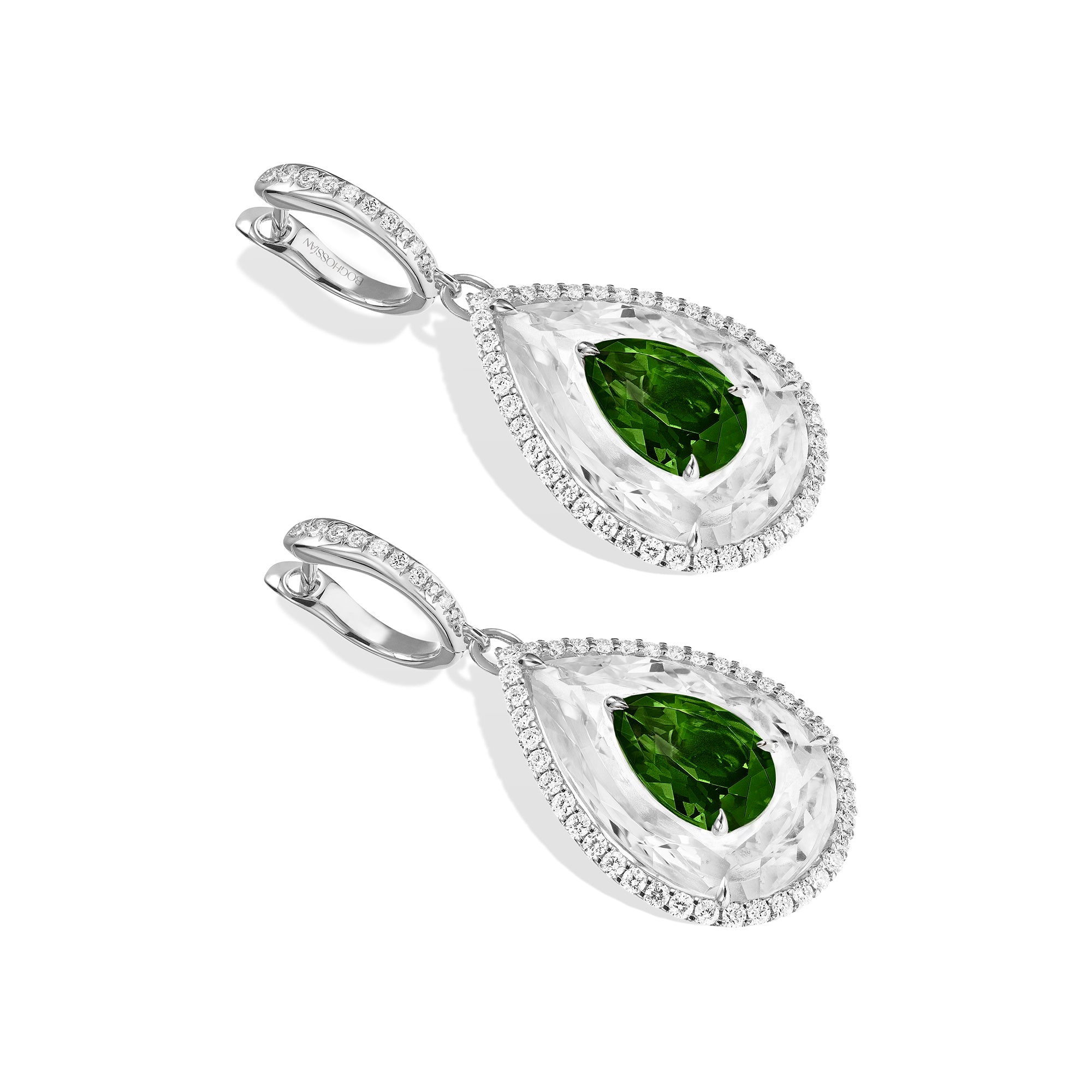 Shine - Green Tourmaline and Rock Crystal Small Earrings