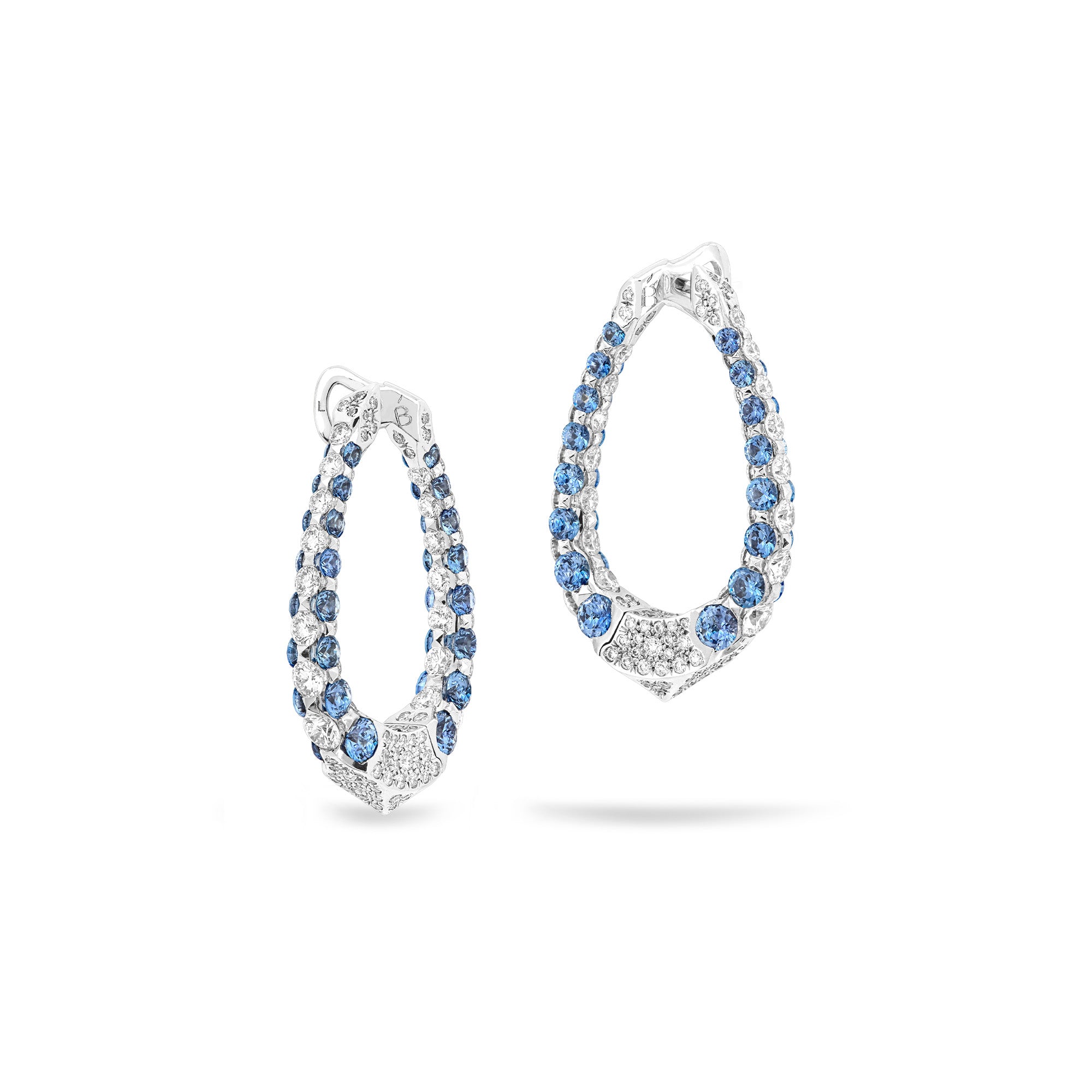 Merveilles Blue Halo - Diamond and Sapphire Small Earrings
