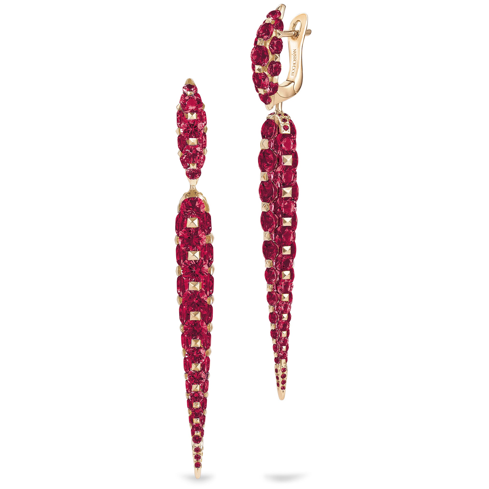 Merveilles Icicle - Ruby Medium Earrings