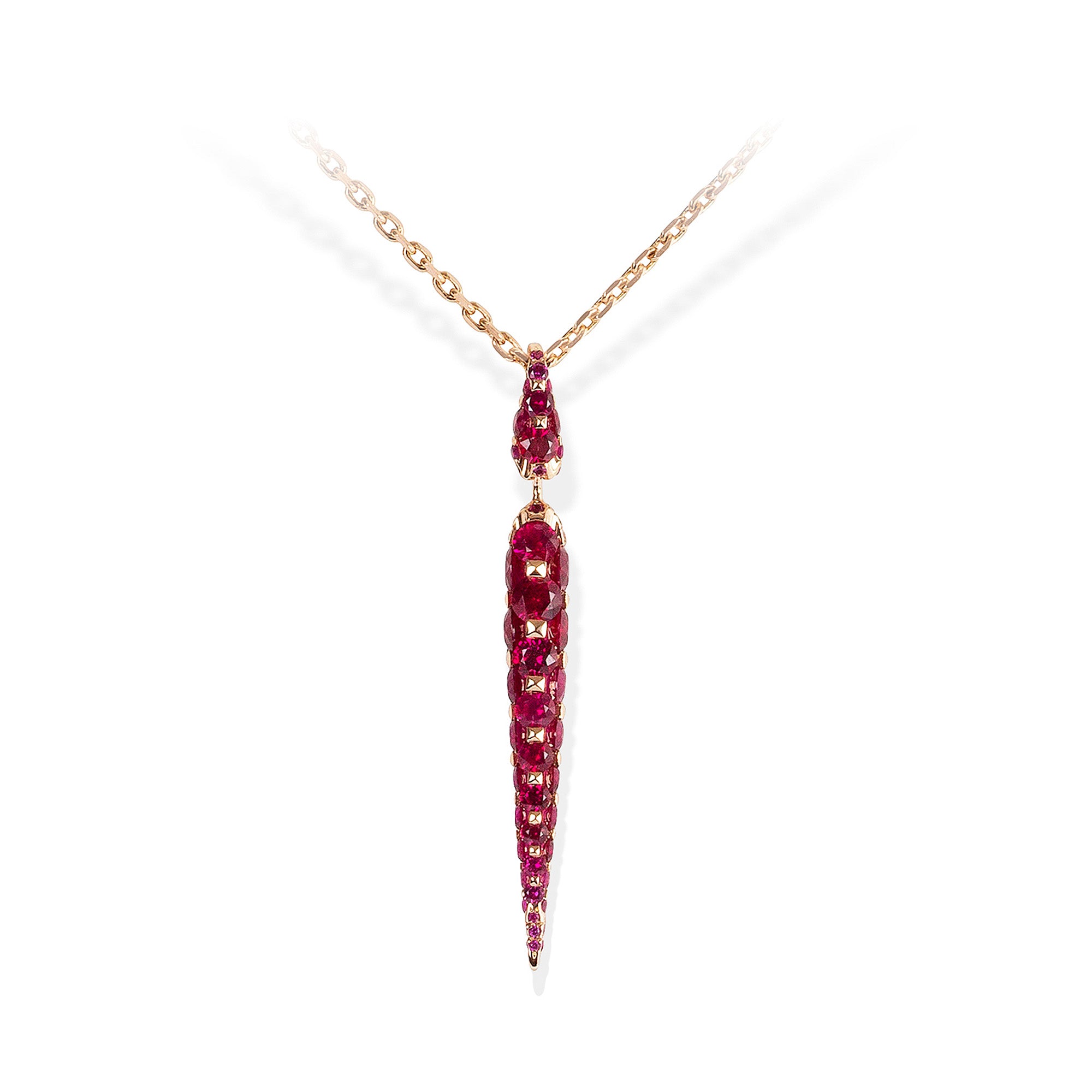 Merveilles Icicle - Ruby Small Pendant
