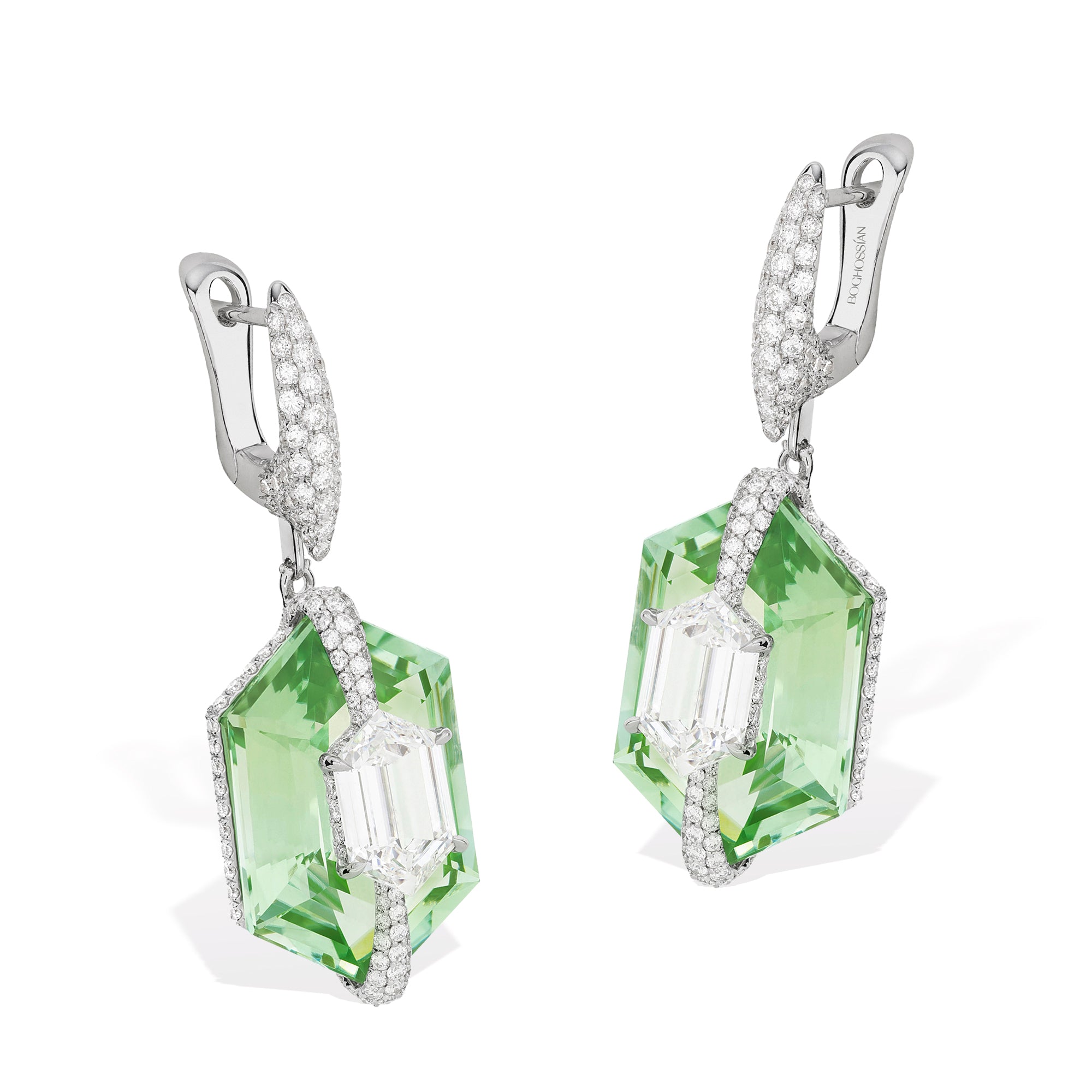 Kissing - Diamond and Mint Tourmaline Earrings