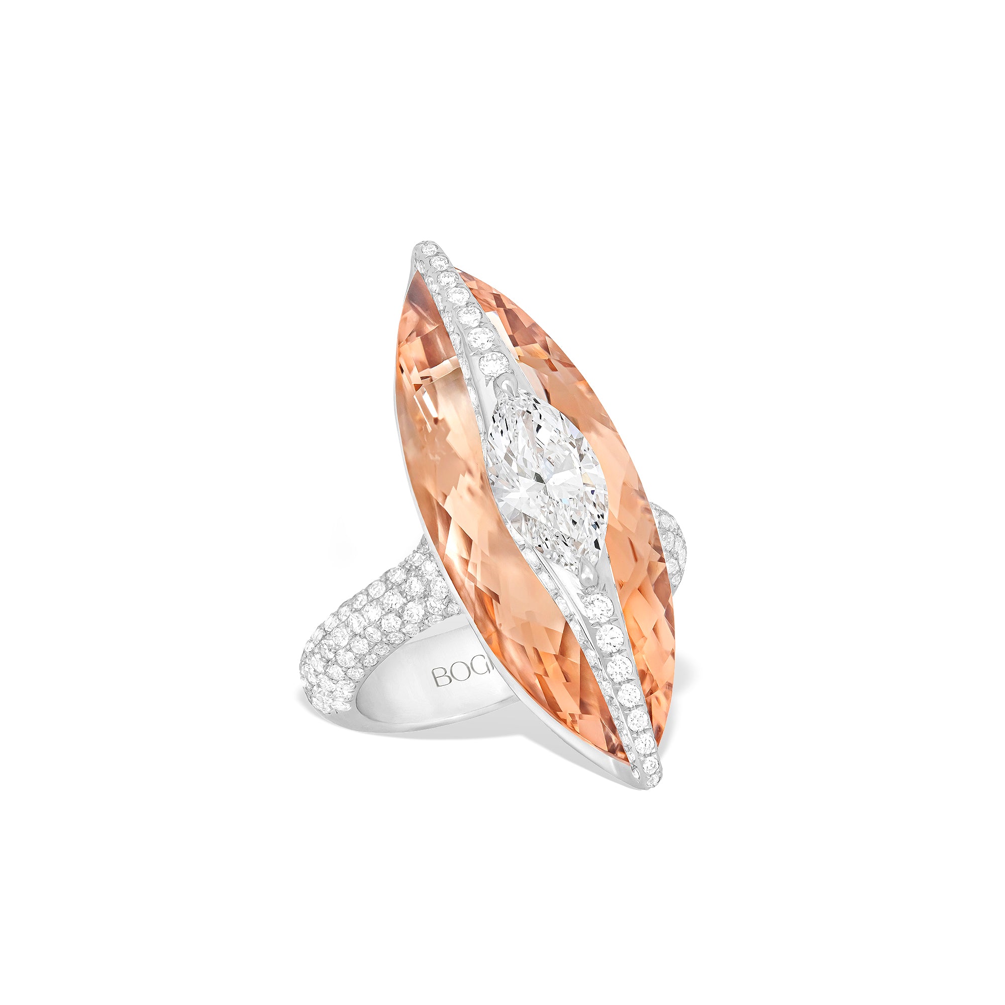 Kissing - Diamond and Morganite Ring