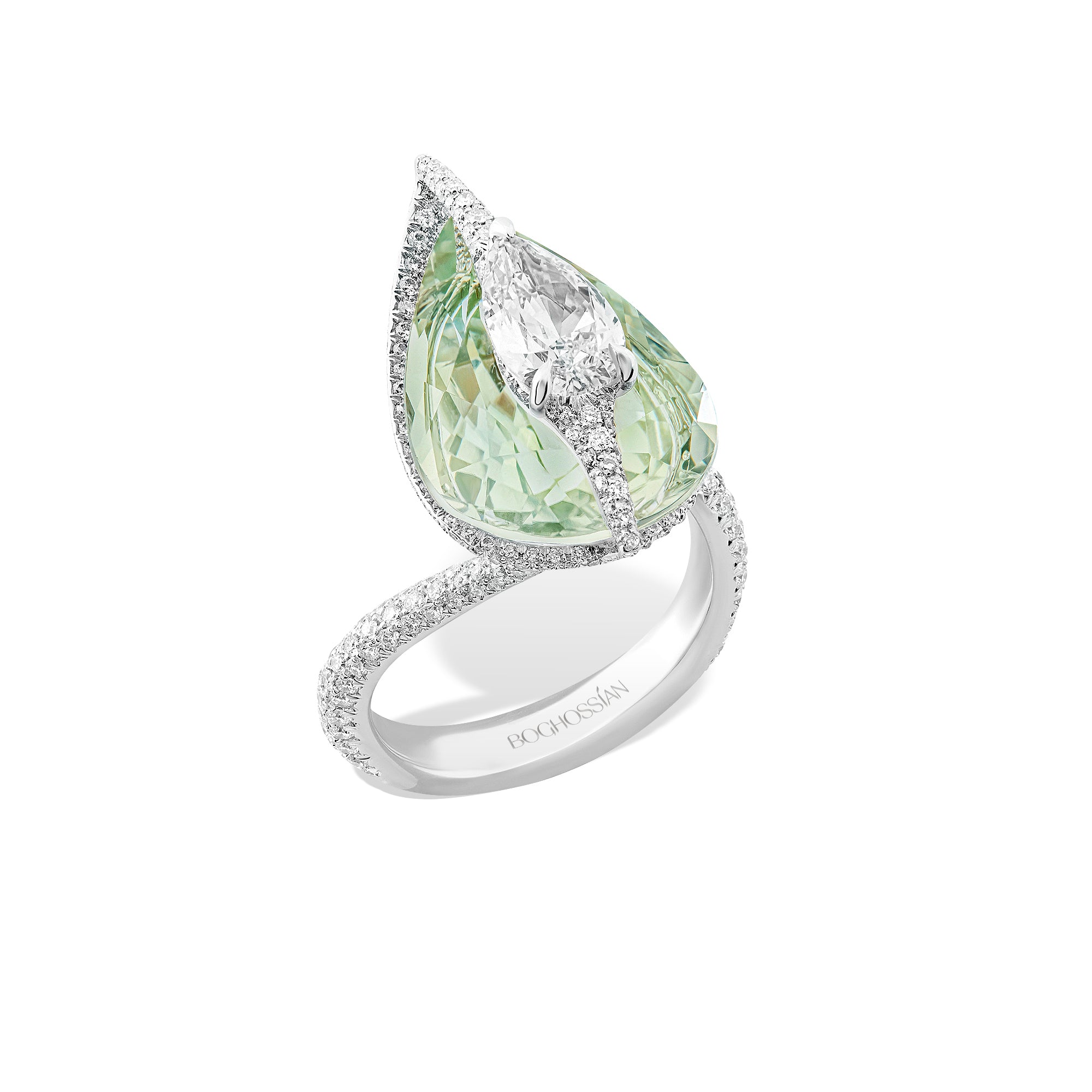Kissing - Diamond and Prasiolite Ring