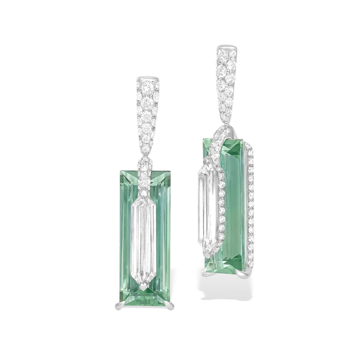 Kissing - Diamond And Tourmaline Earrings