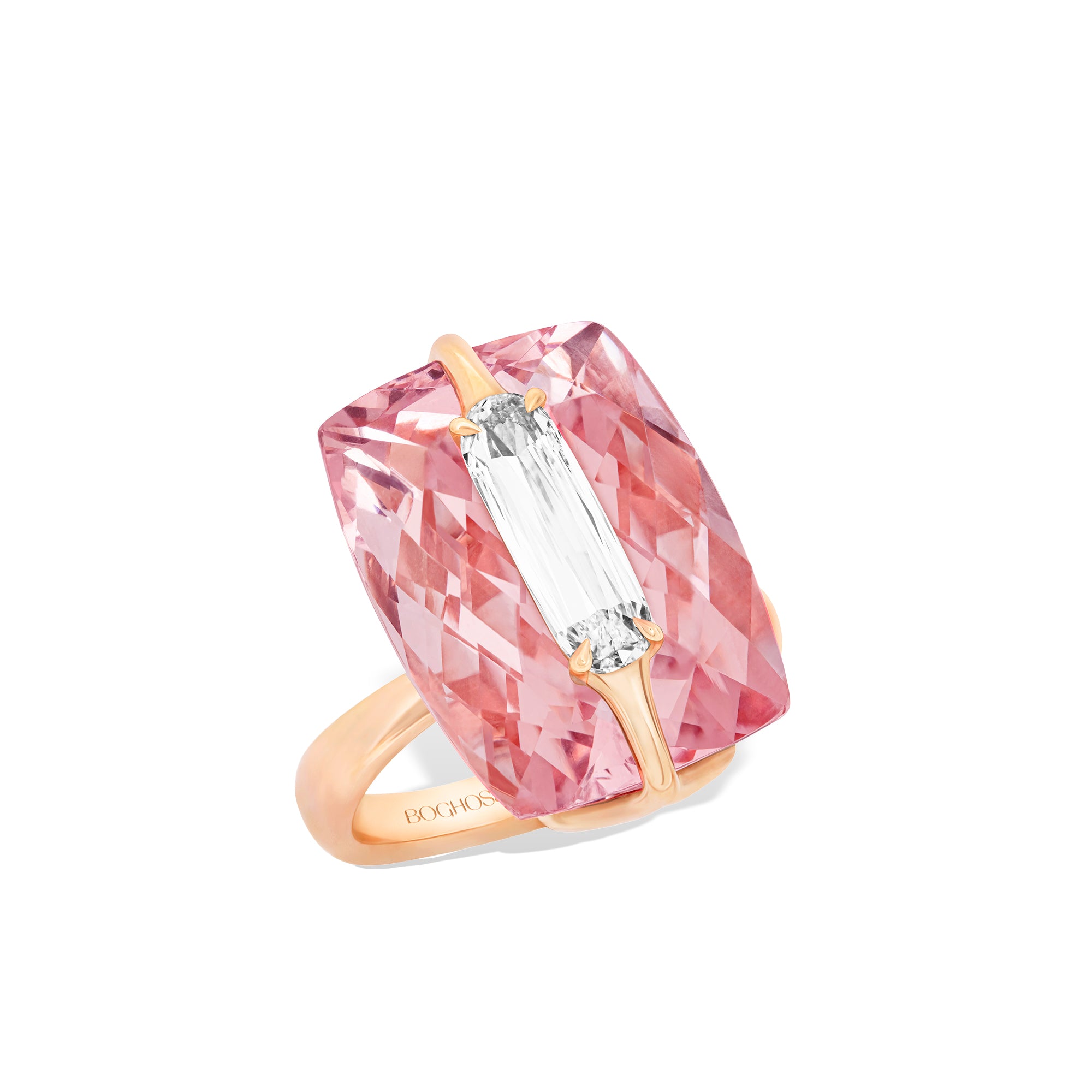 Kissing - Diamond and Morganite Ring