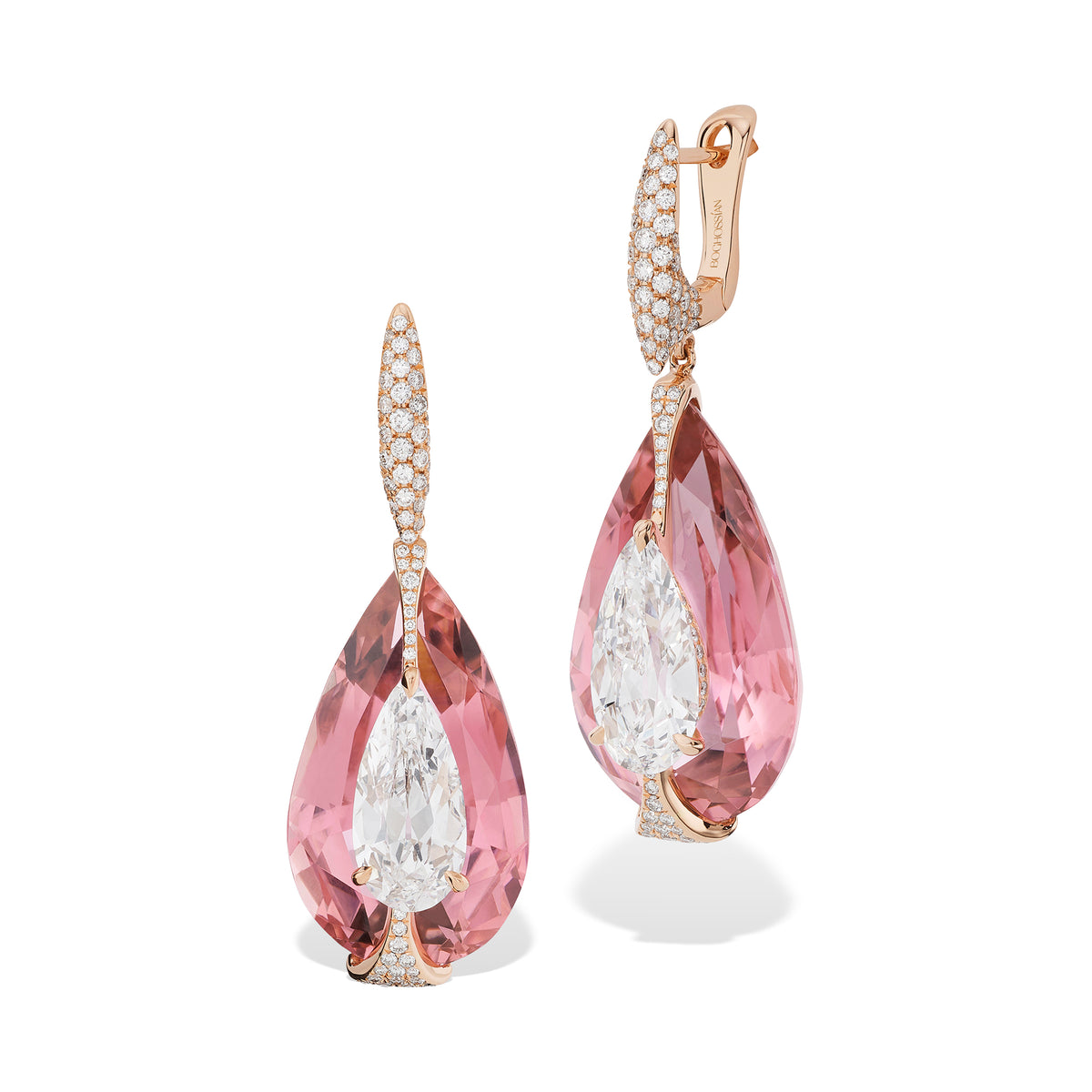 Kissing - Diamond And Morganite Earrings