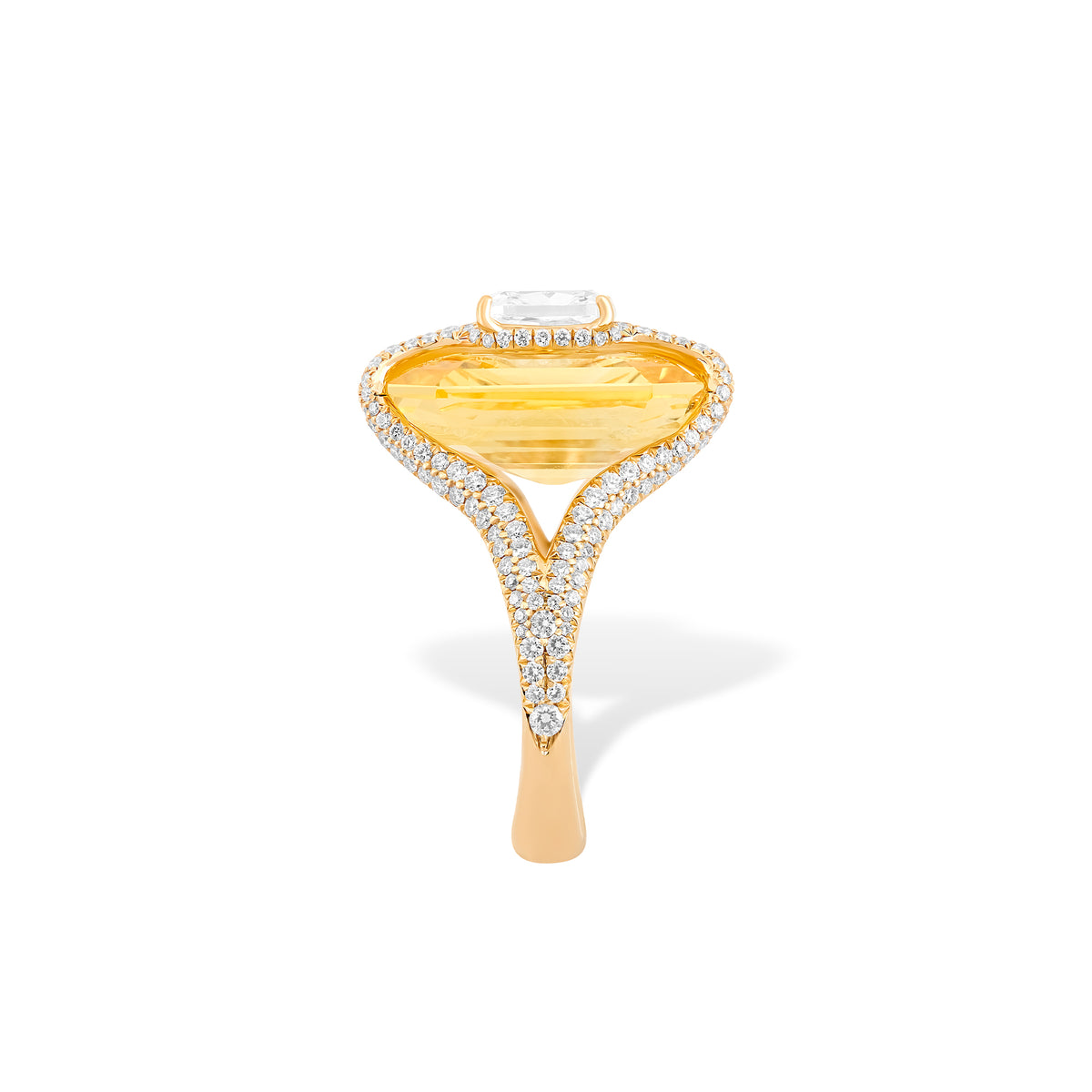Kissing - Diamond And Yellow Sapphire Ring