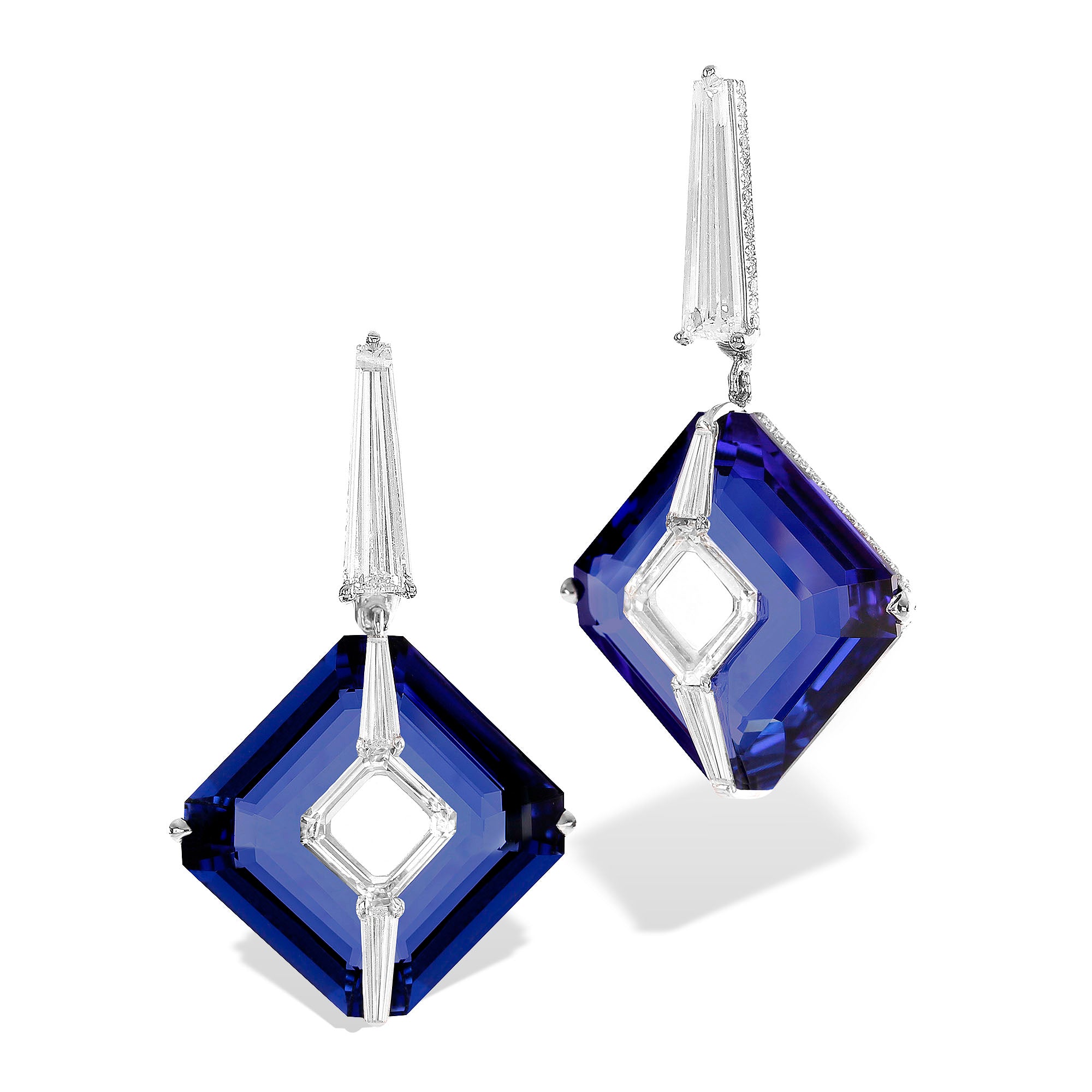 Kissing - Diamond and Tanzanite Earrings