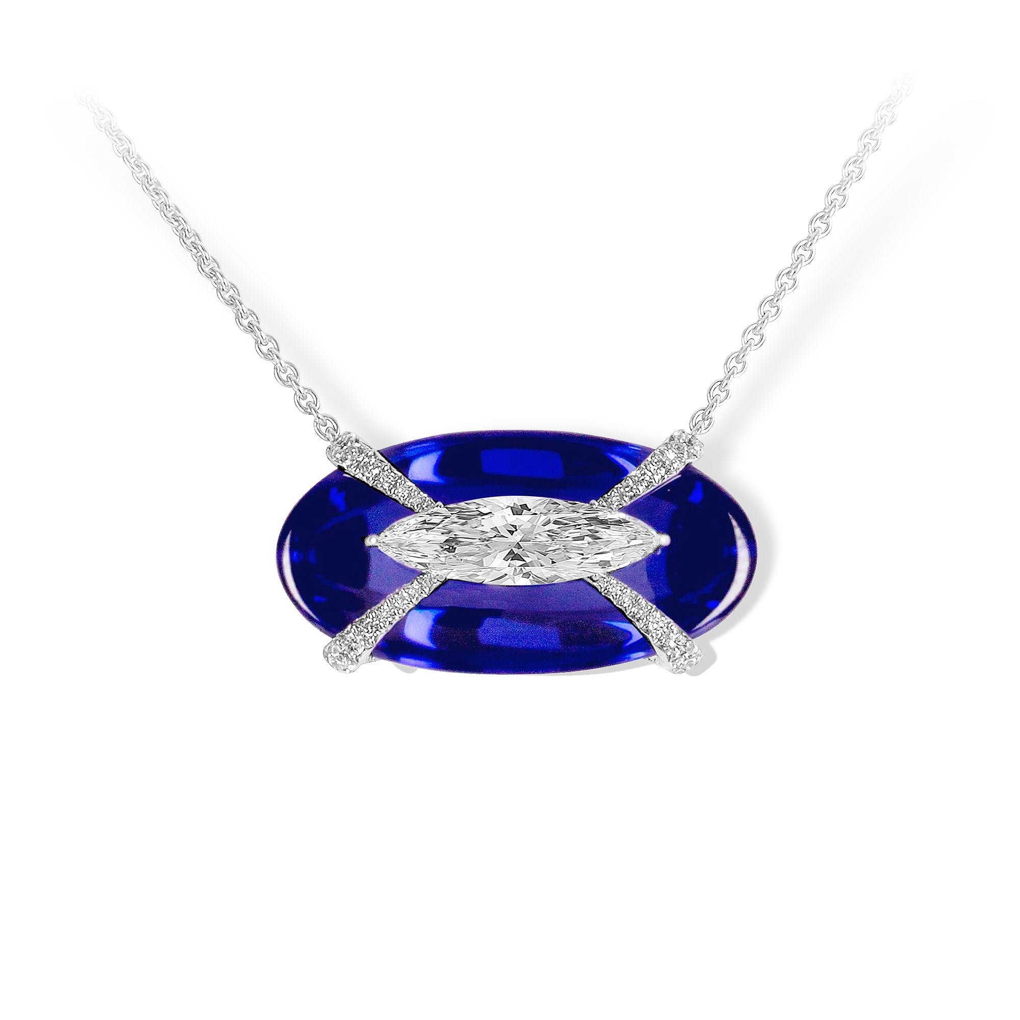 Kissing - Diamond and Tanzanite Pendant