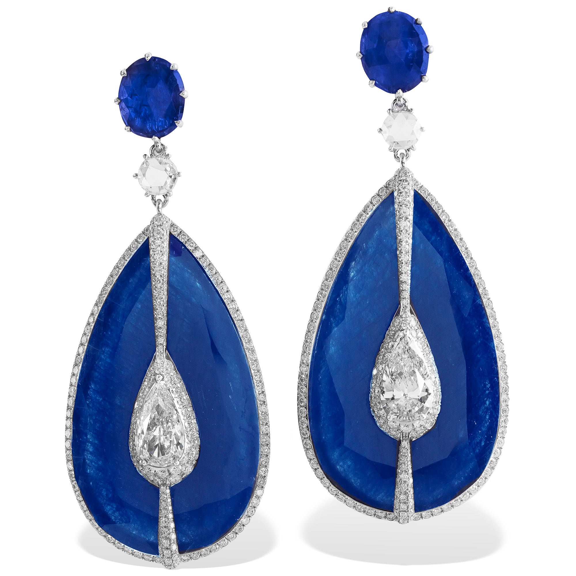Kissing - Diamond and Sapphire Earrings