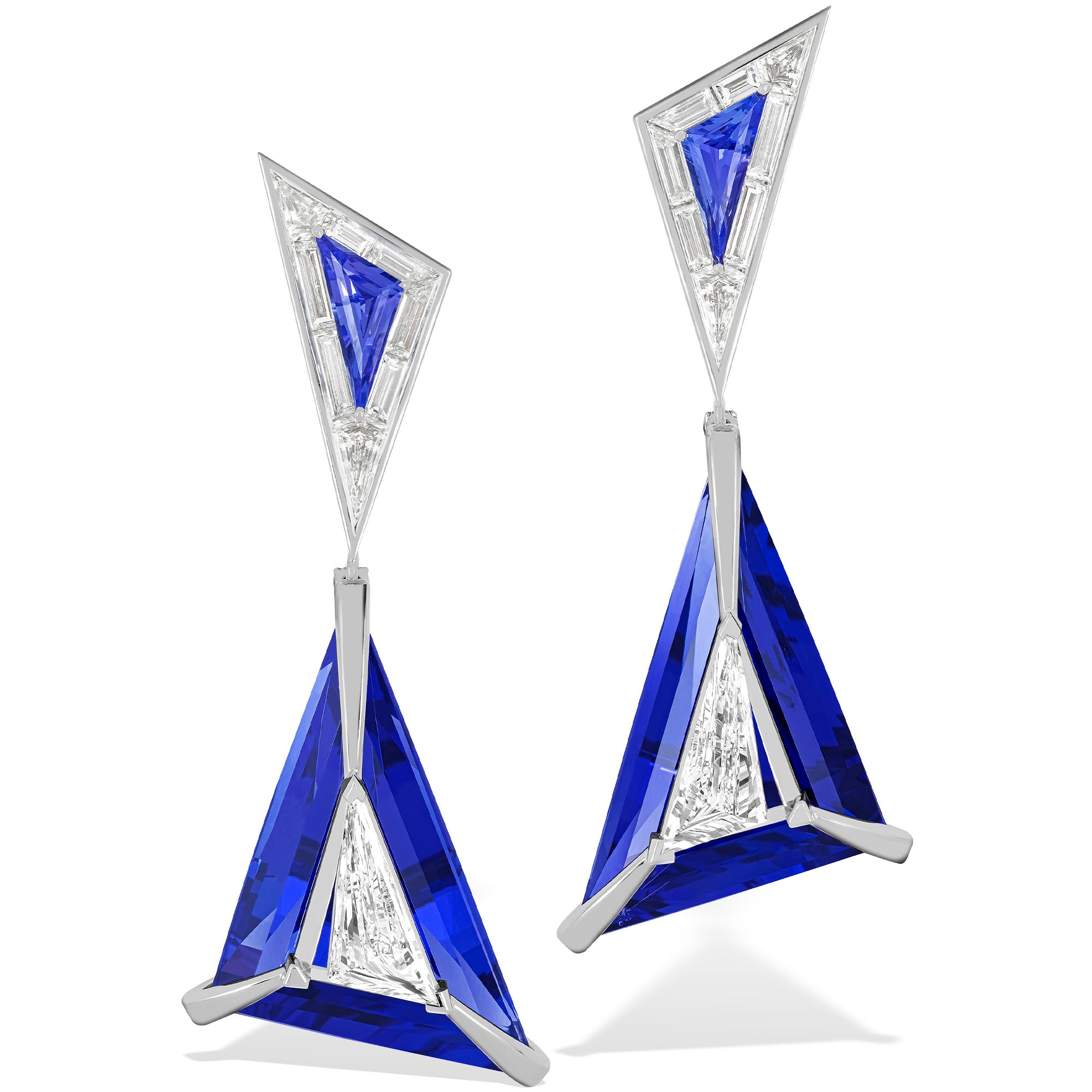 Kissing - Diamond and Tanzanite Earrings
