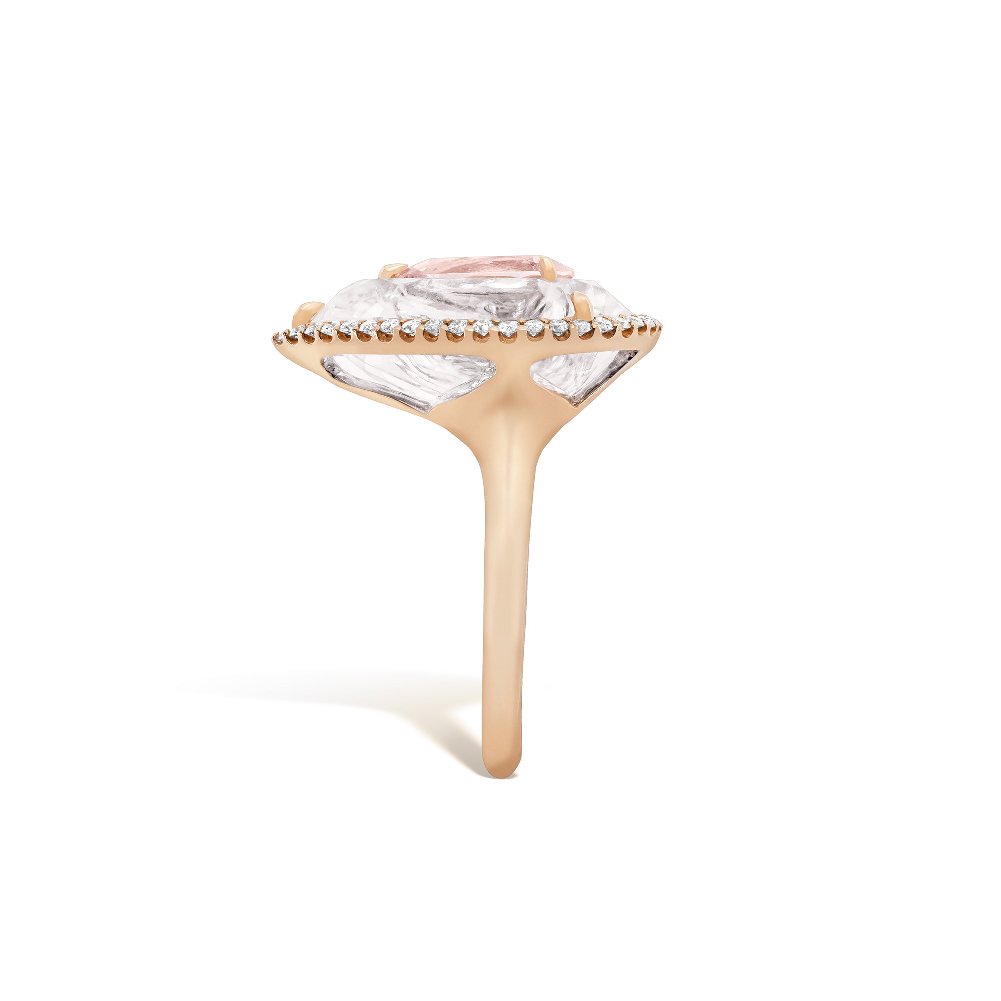 Shine - Morganite and Rock Crystal Ring