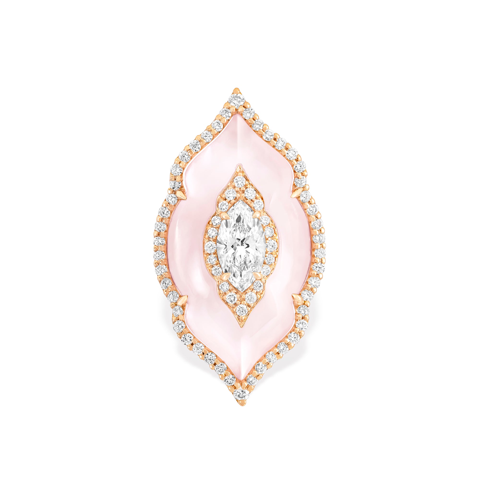 Arches - Diamond and Pink Opal Ring
