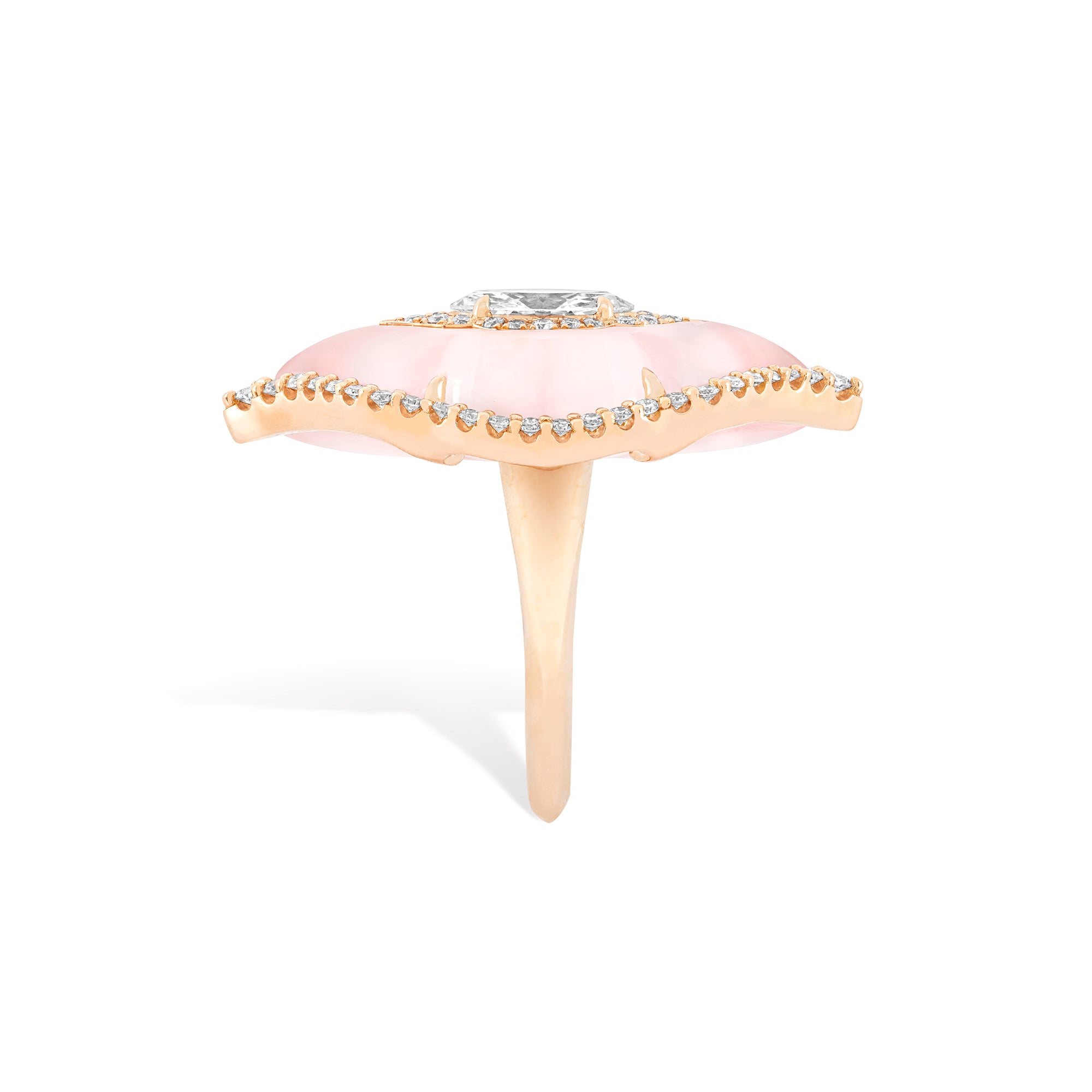 Arches - Diamond and Pink Opal Ring