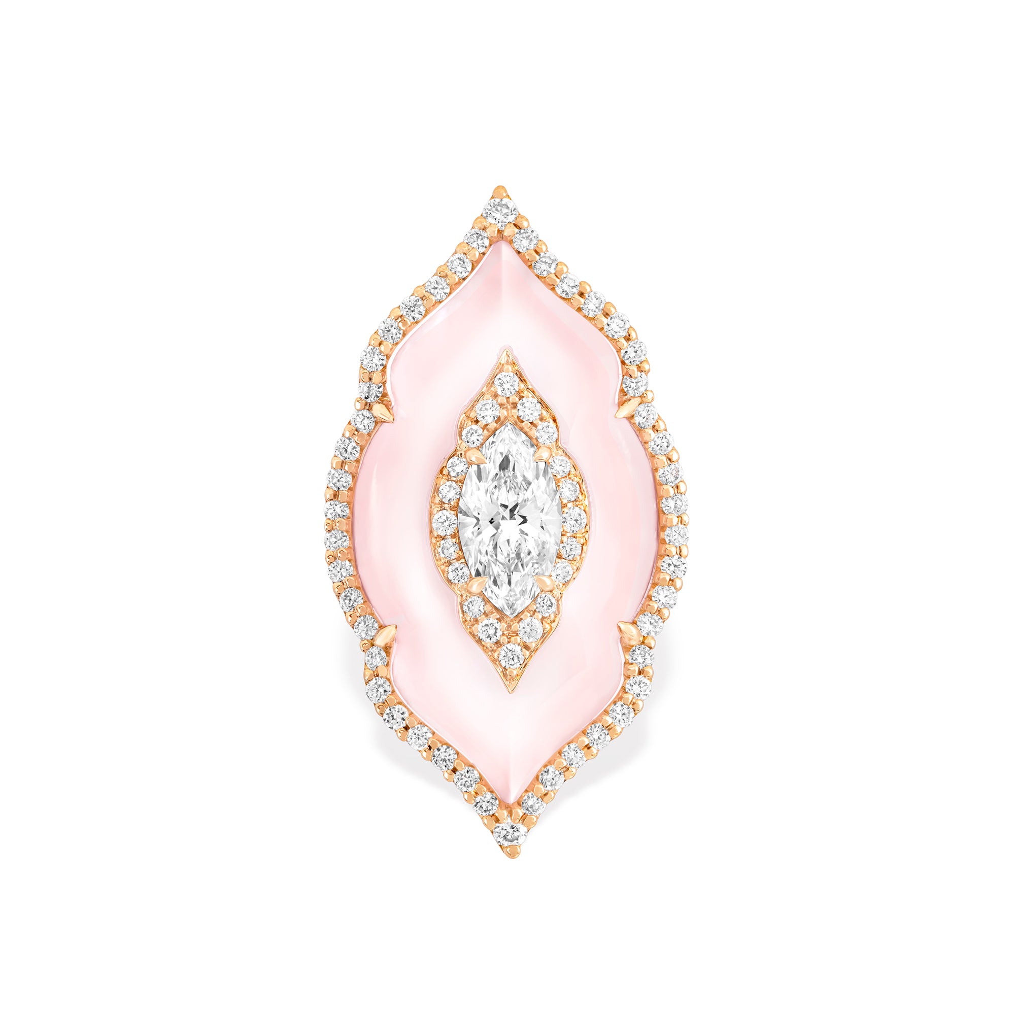 Arches - Diamond and Pink Opal Ring