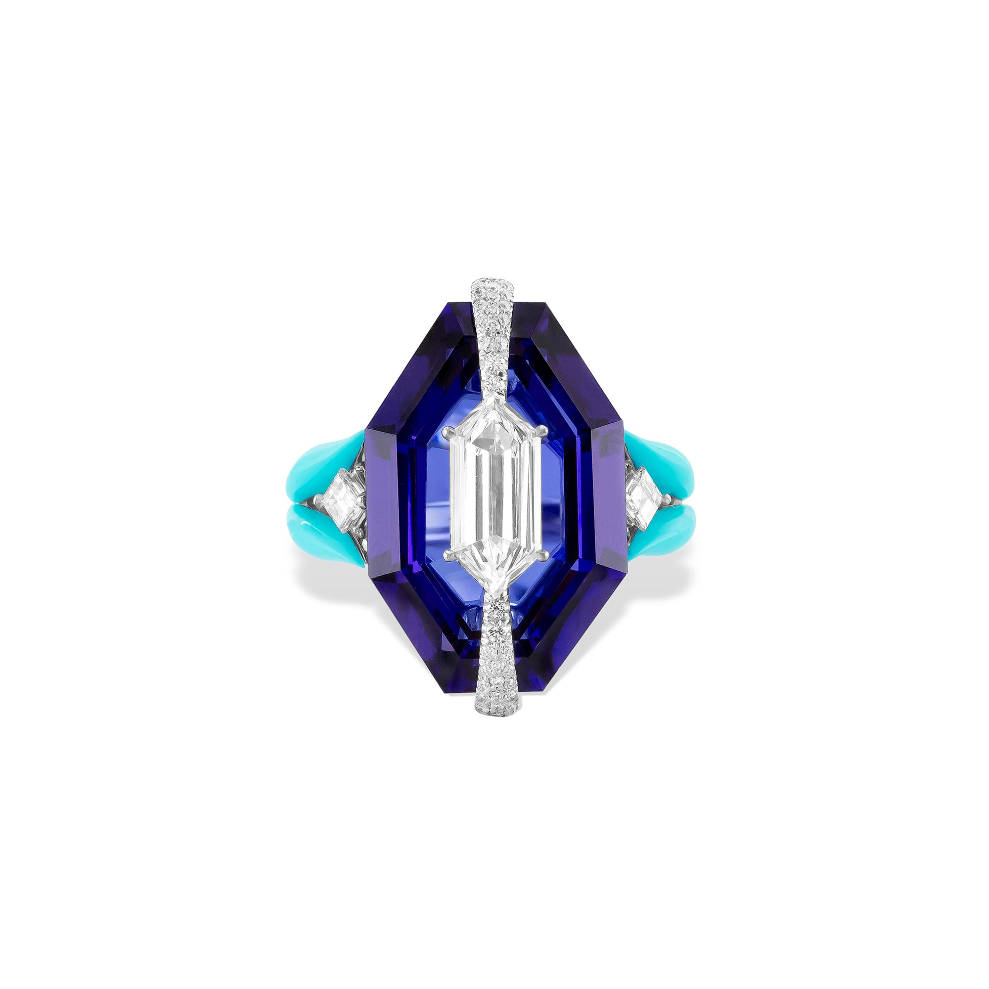 Kissing - Diamond and Tanzanite Ring