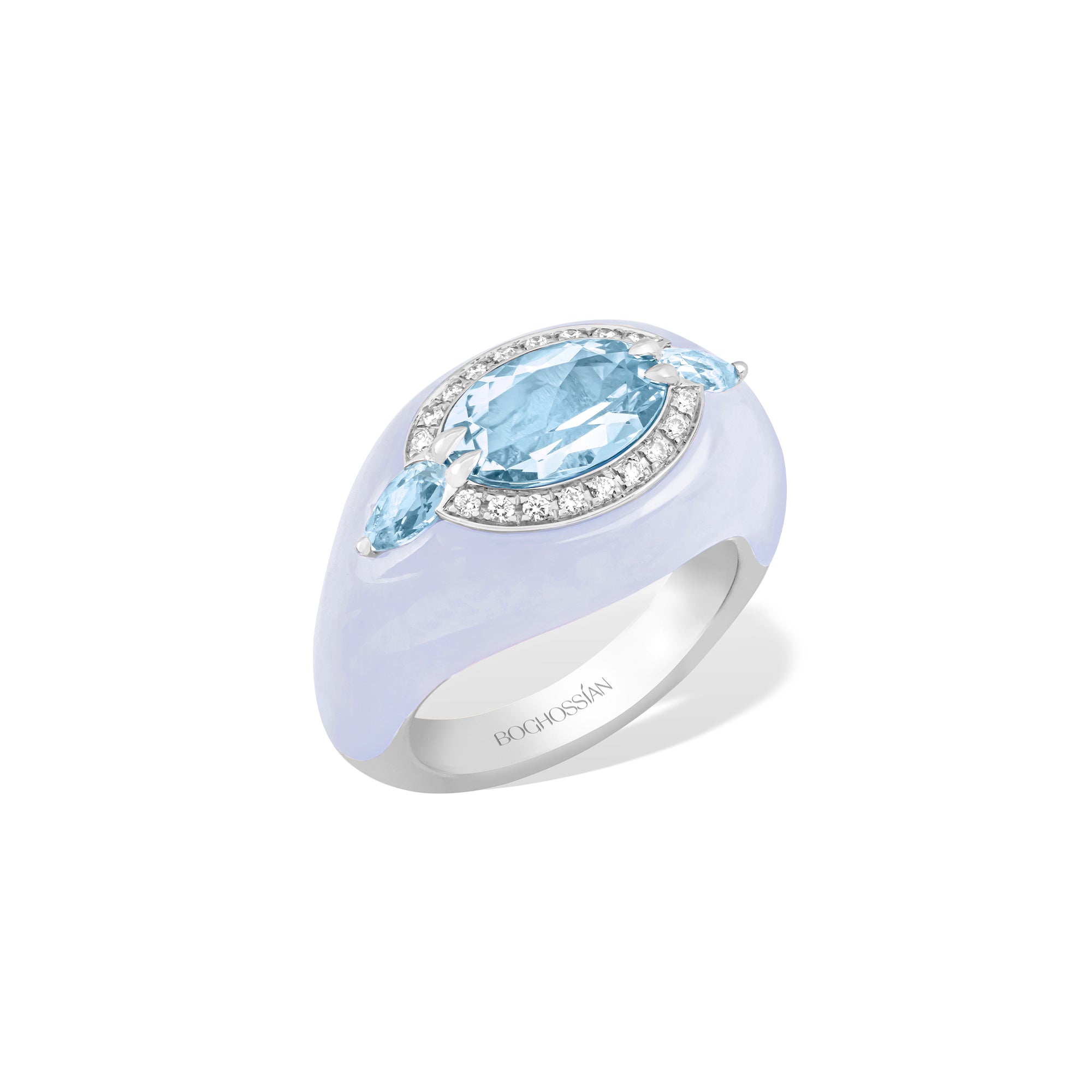 Reveal - Aquamarine and Chalcedony Ring