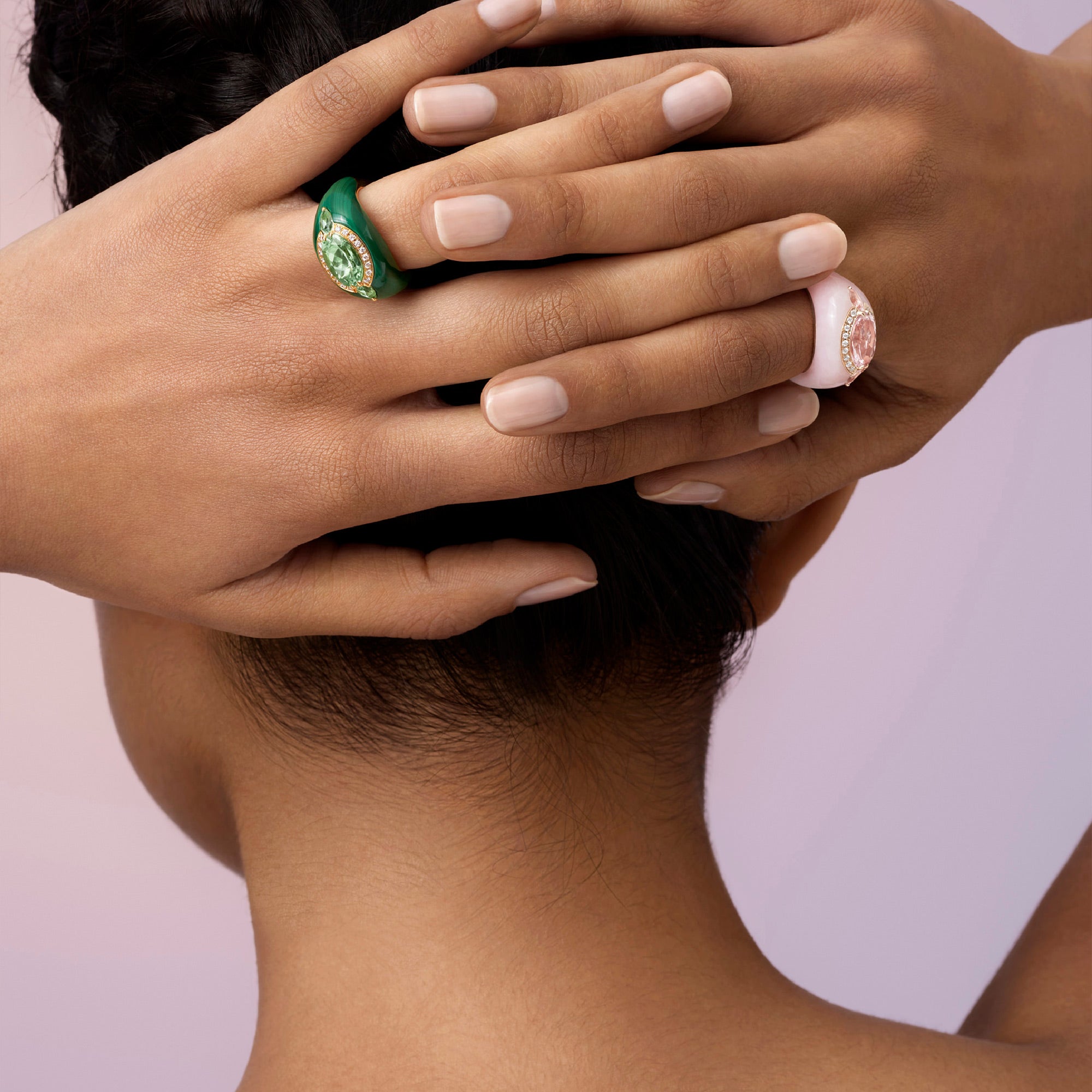 Reveal - Green Tourmaline and Malachite Ring