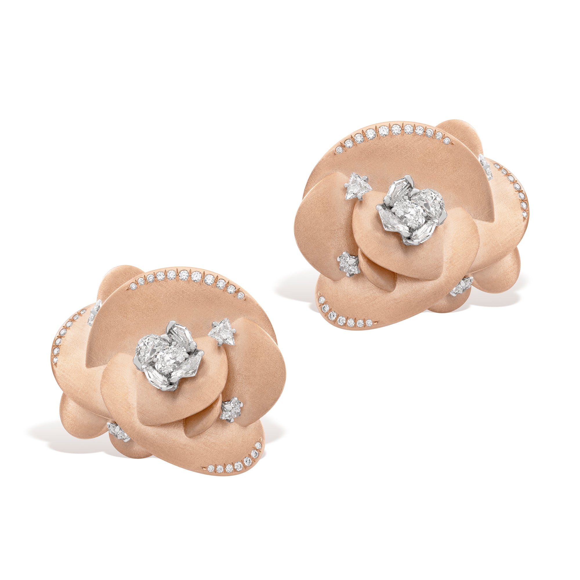Desert Rose - Rose Gold & Diamond Earrings, Small