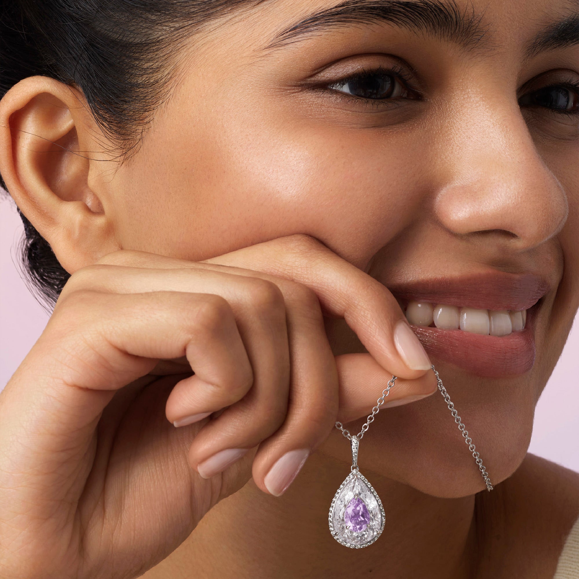 Shine - Amethyst and Rock Crystal Pendant