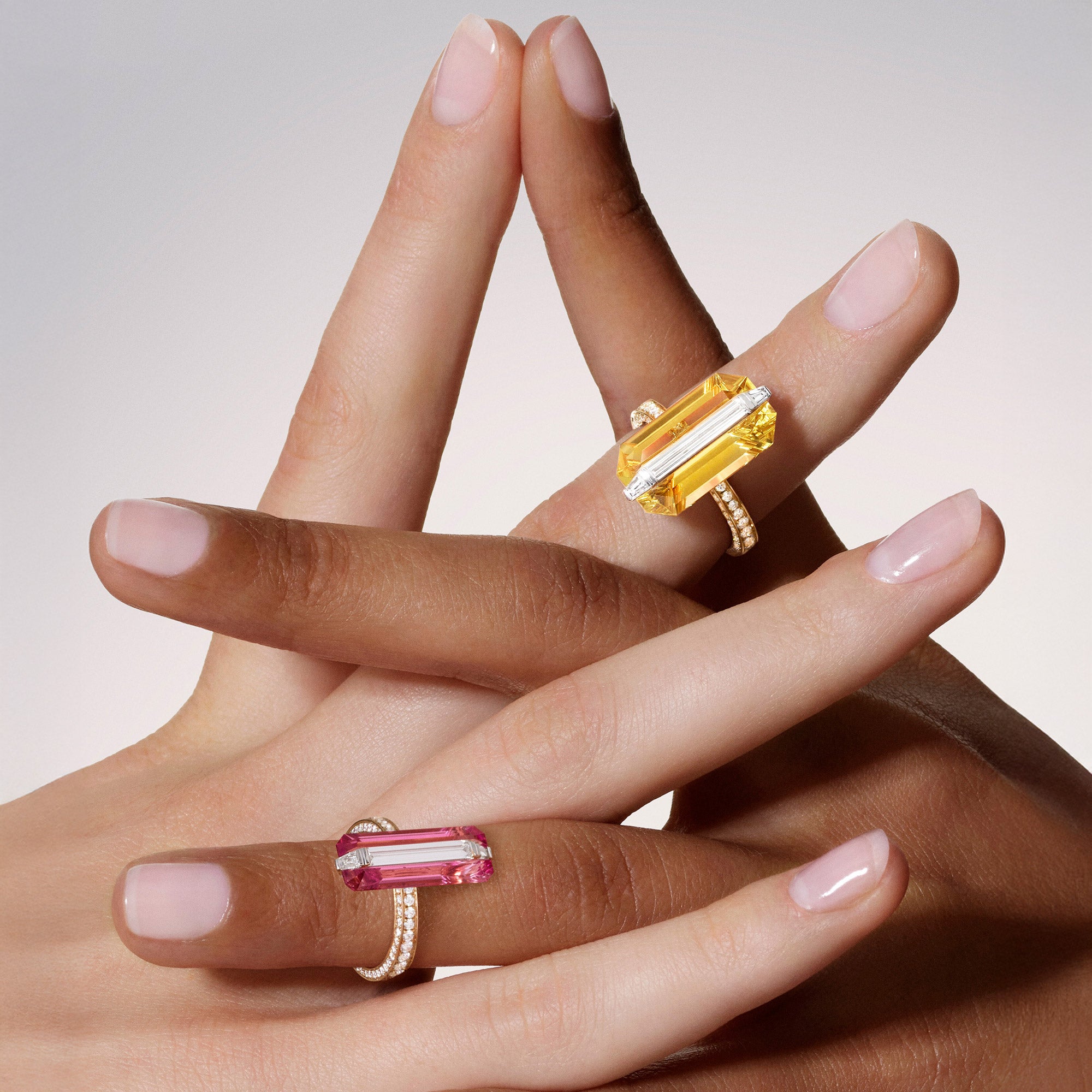 Wrapped - Diamond and Yellow Beryl Ring