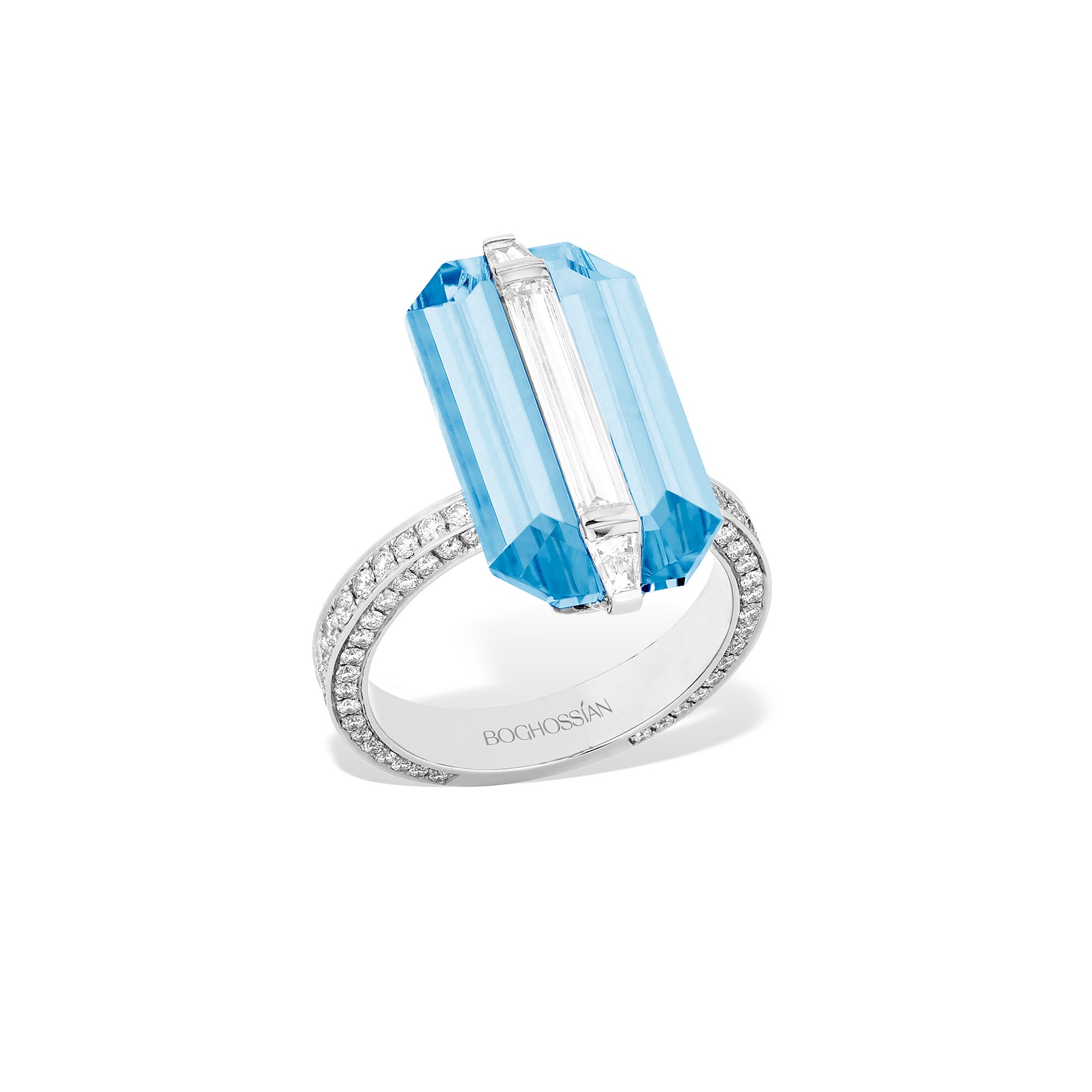Wrapped - Diamond and Aquamarine Ring