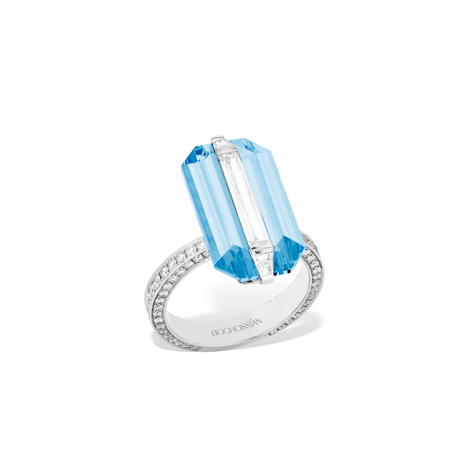 Wrapped - Diamond and Aquamarine Ring