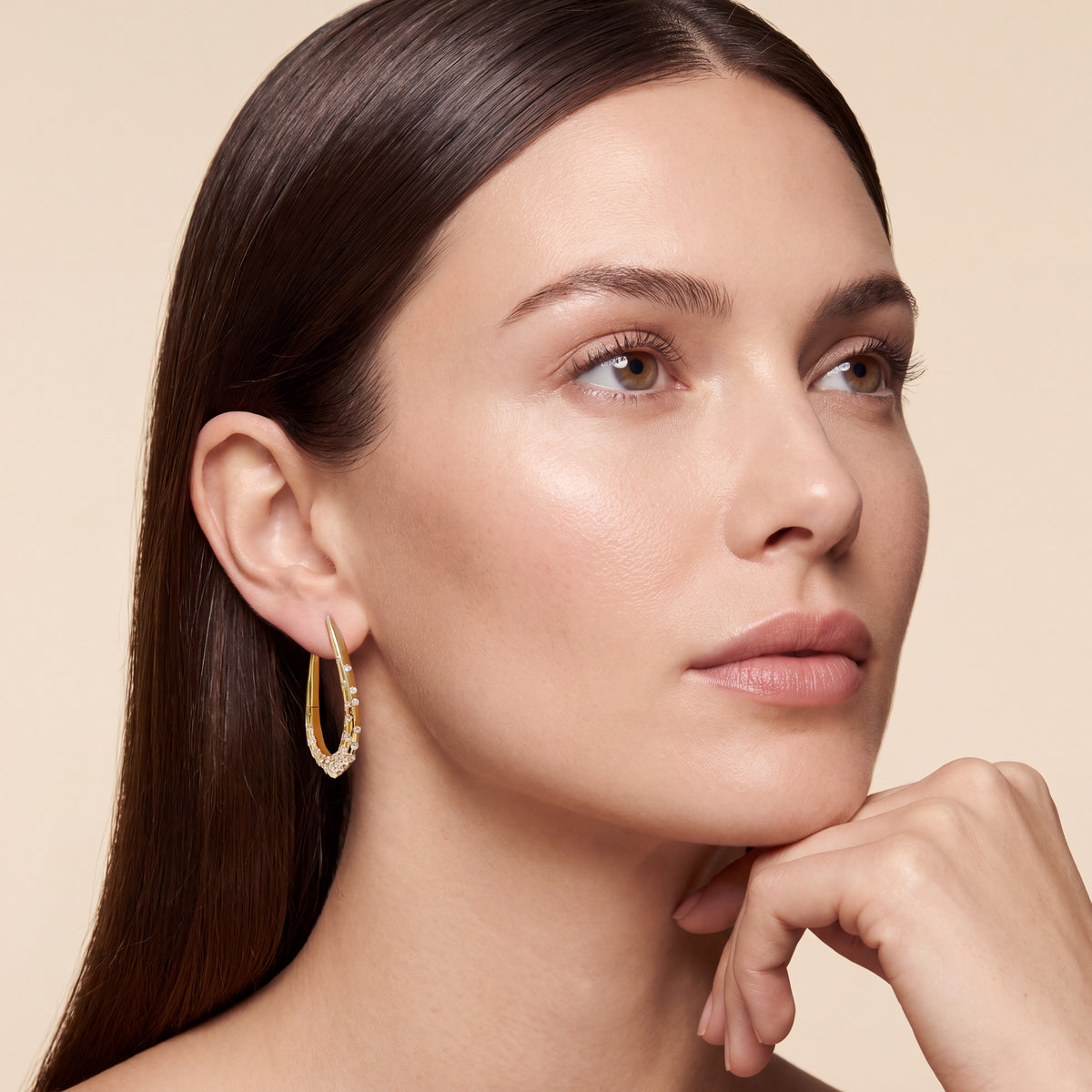 Merveilles Halo Gold - Diamond Medium Earrings