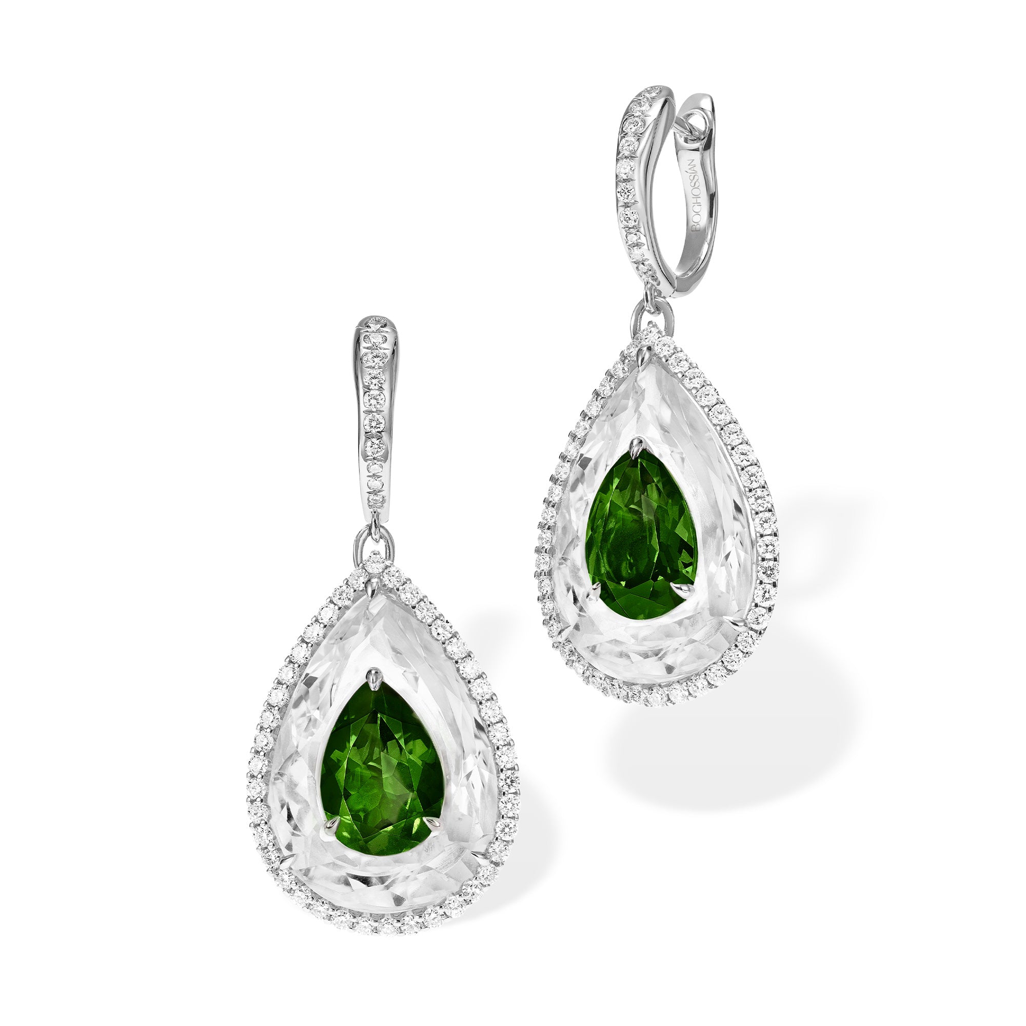 Shine - Green Tourmaline and Rock Crystal Small Earrings