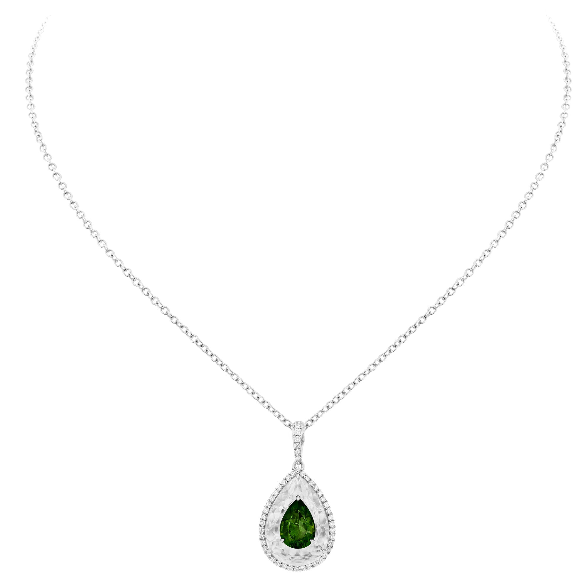 Shine - Green Tourmaline and Rock Crystal Pendant
