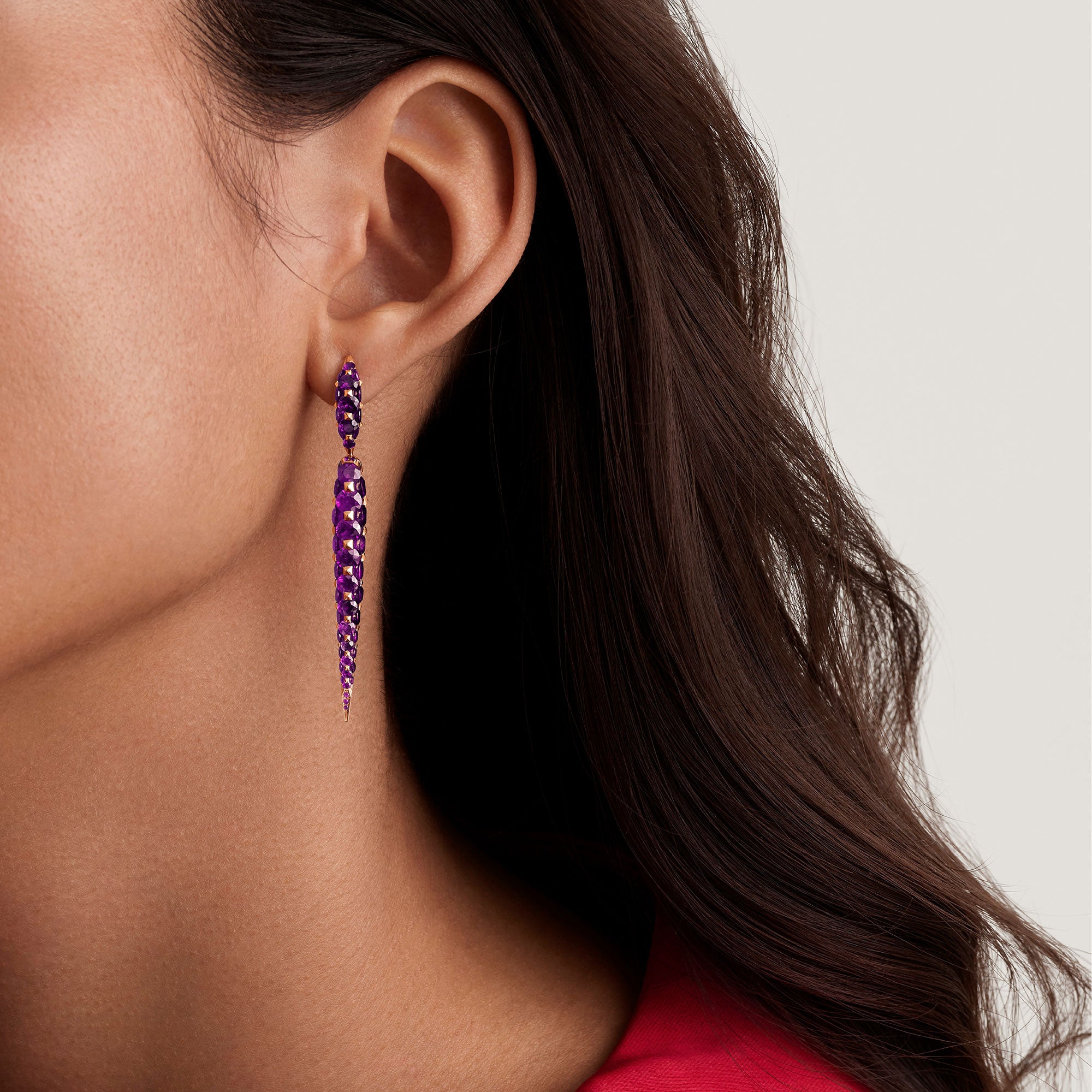 Merveilles Icicle - Amethyst Medium Earrings