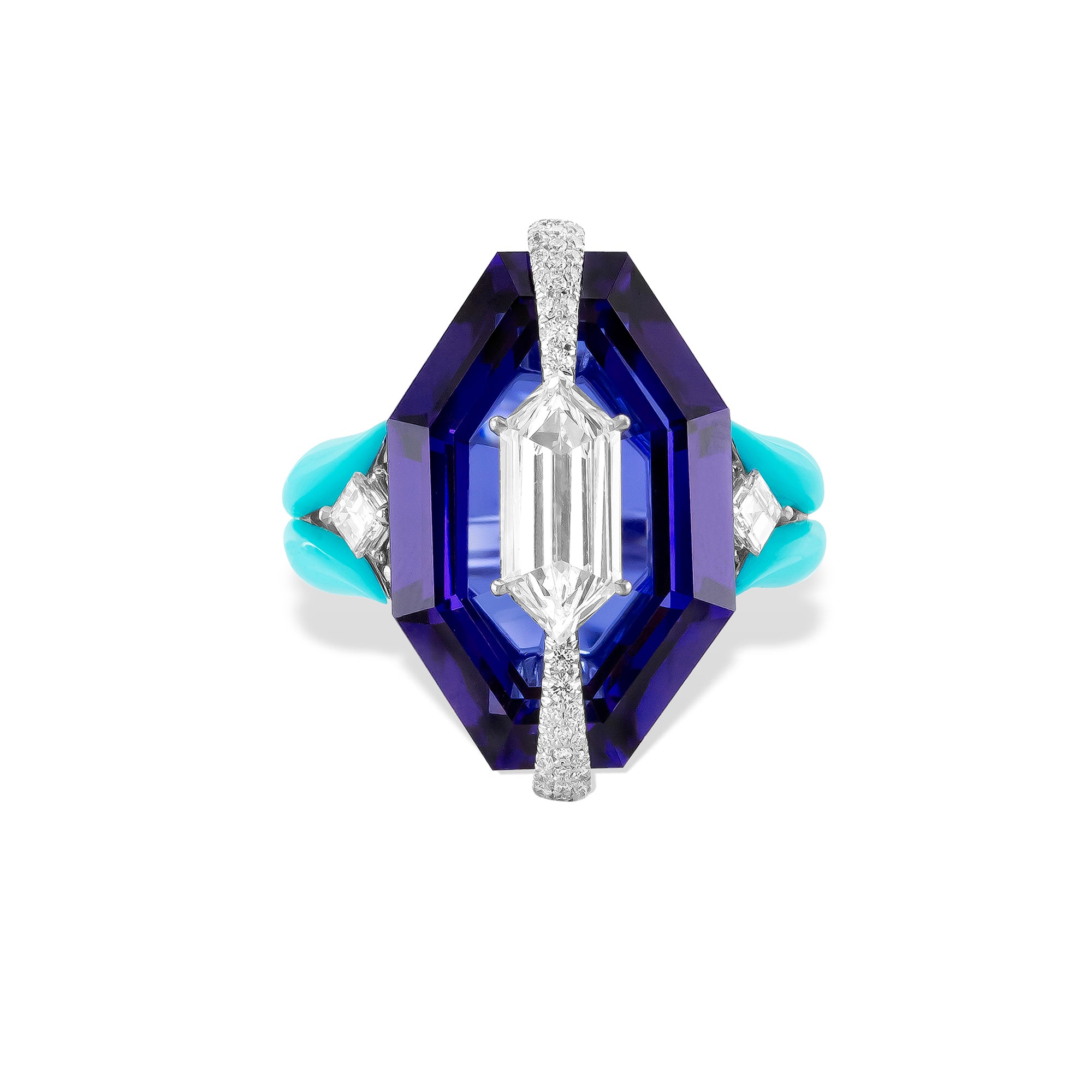 Kissing - Diamond and Tanzanite Ring
