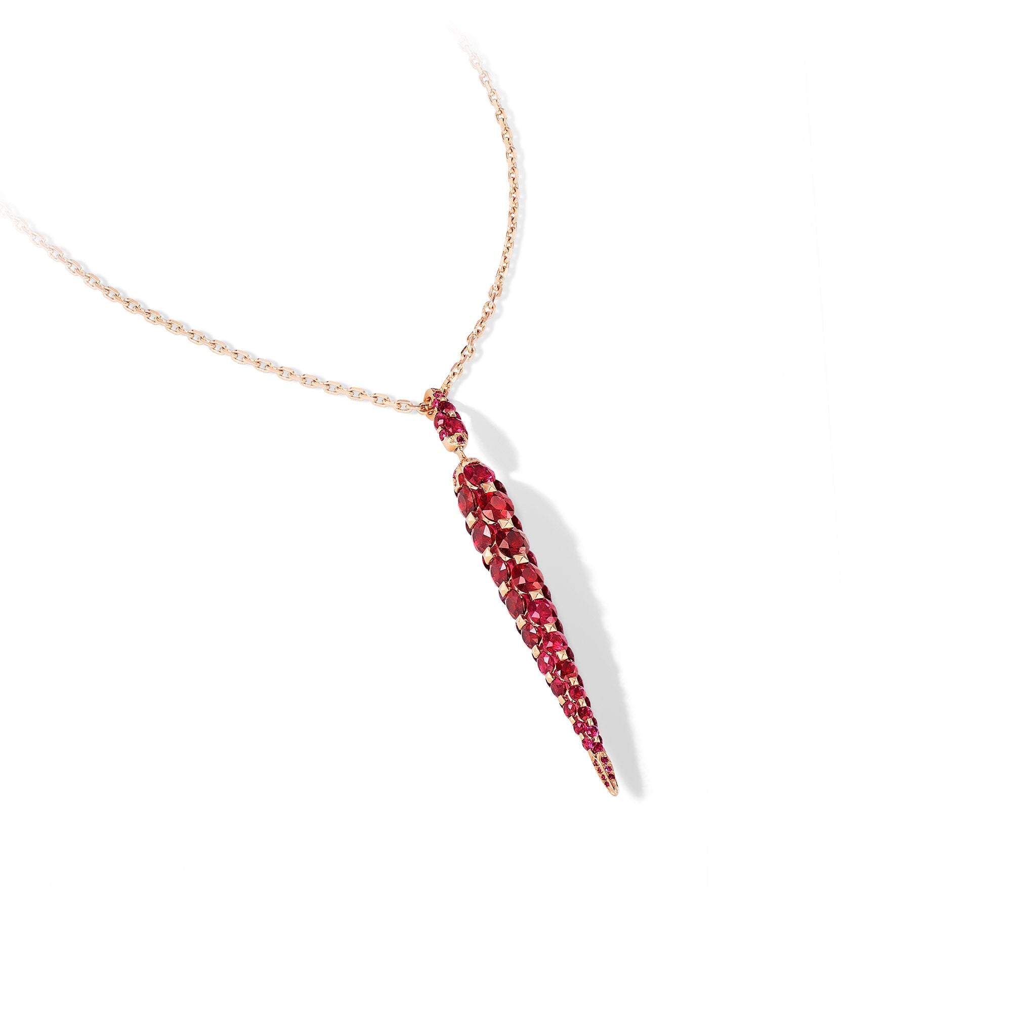 Merveilles Icicle - Ruby Medium Pendant
