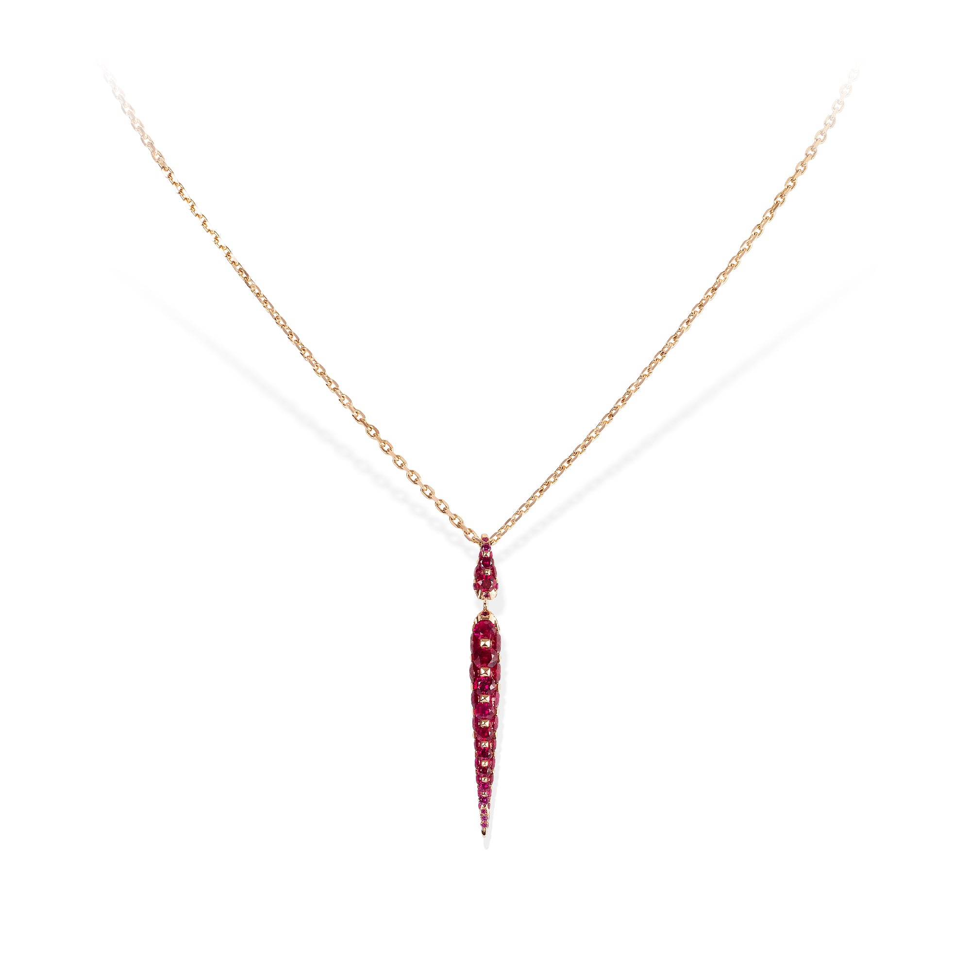 Merveilles Icicle - Ruby Small Pendant