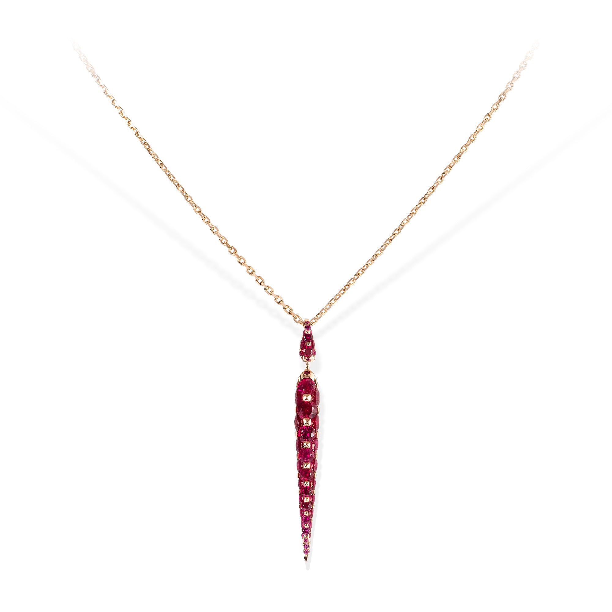 Merveilles Icicle - Ruby Medium Pendant
