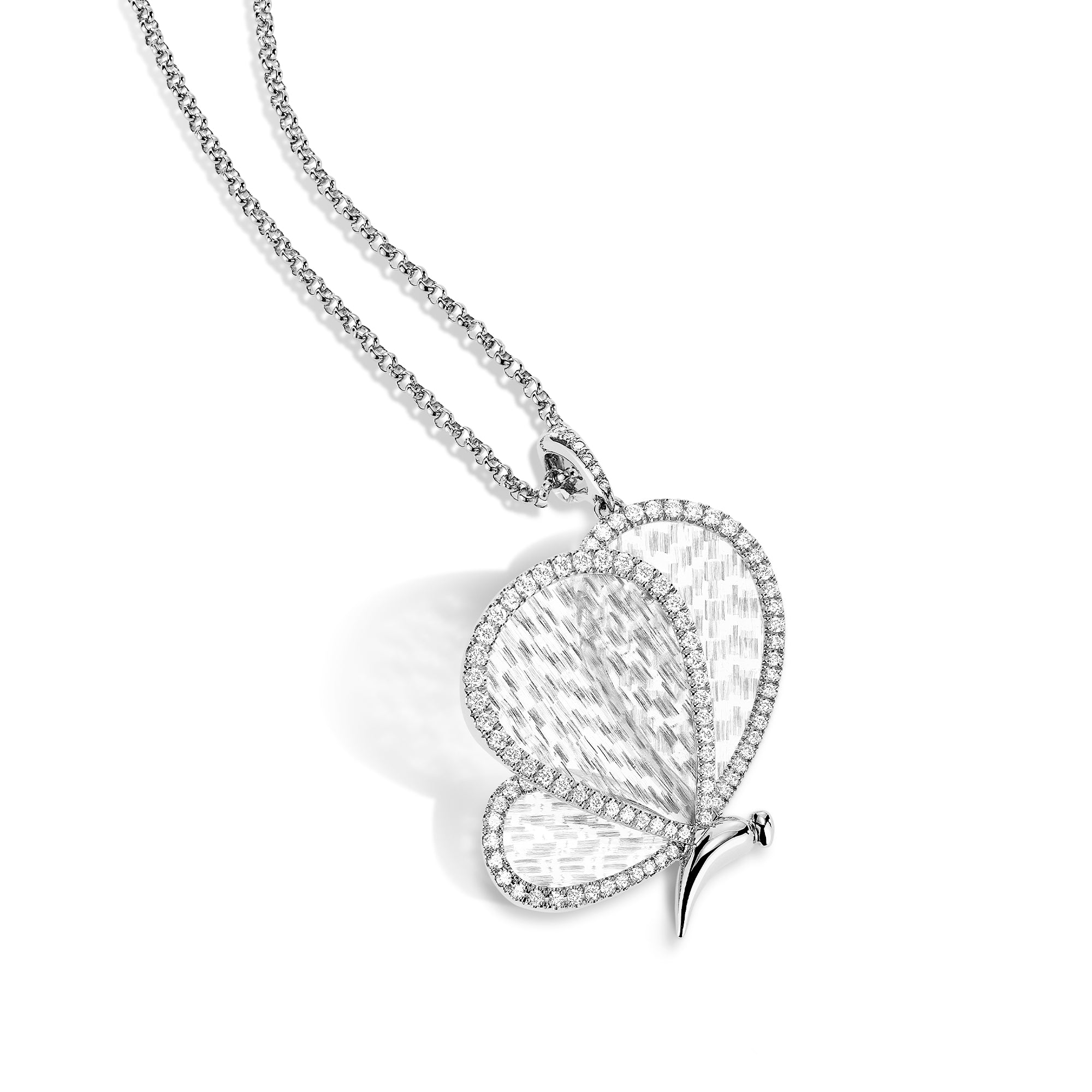 Titanium Butterfly - Diamond and Titanium Large Pendant