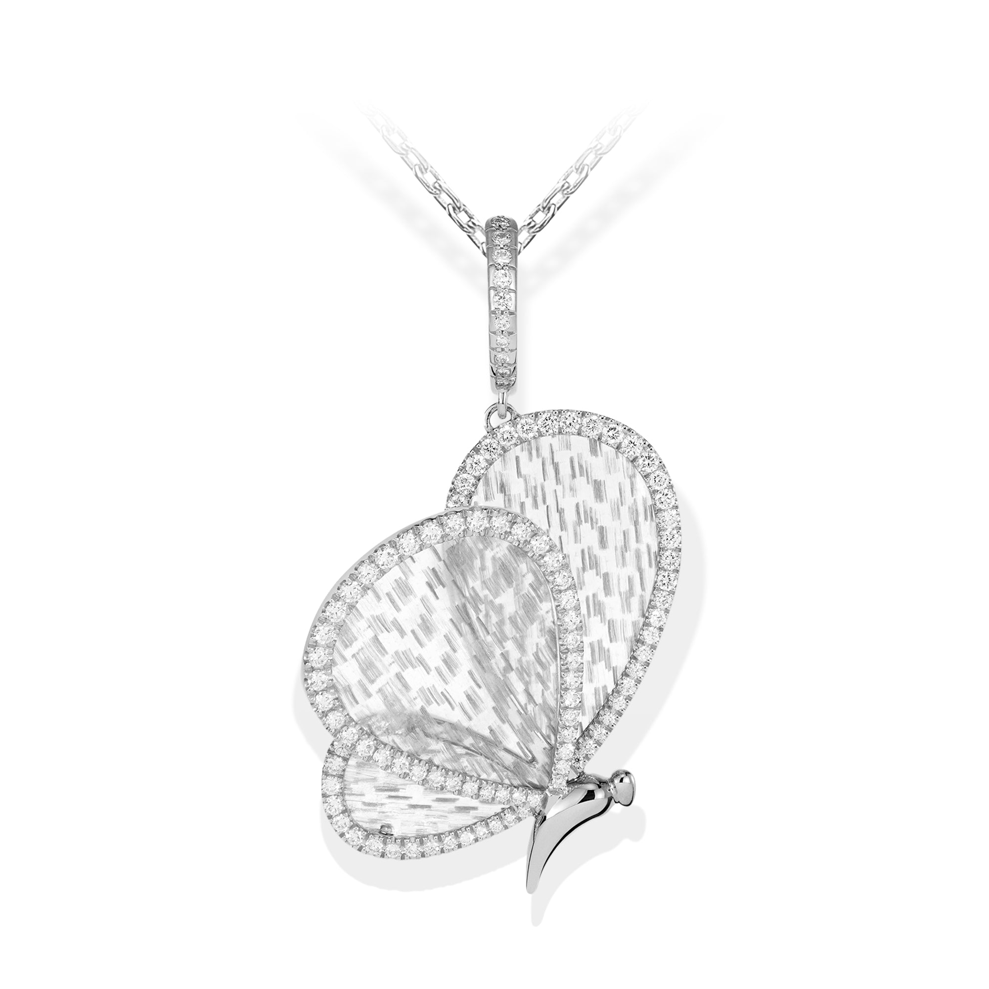 Titanium Butterfly - Diamond and Titanium Large Pendant