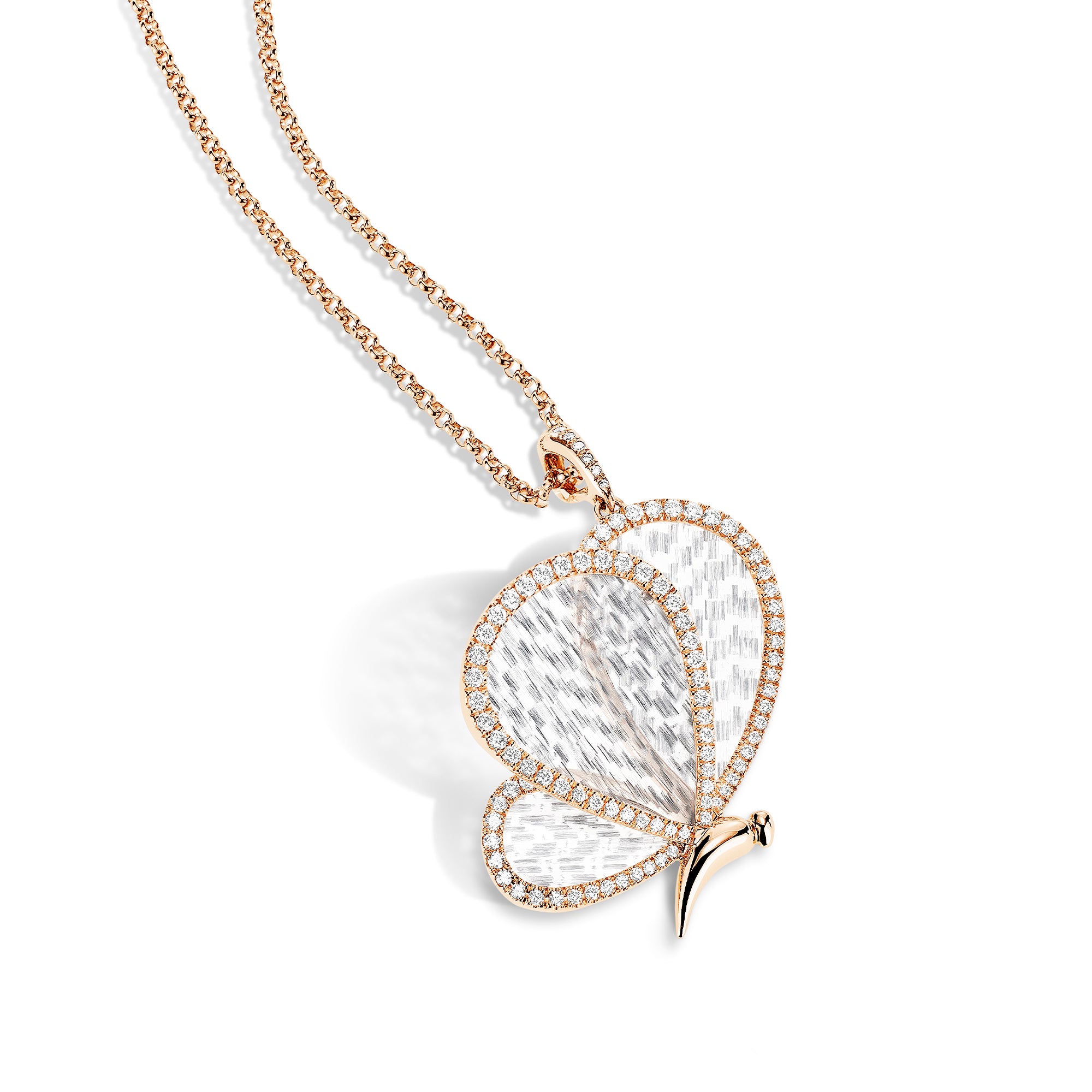 Titanium Butterfly - Diamond and Titanium Large Pendant